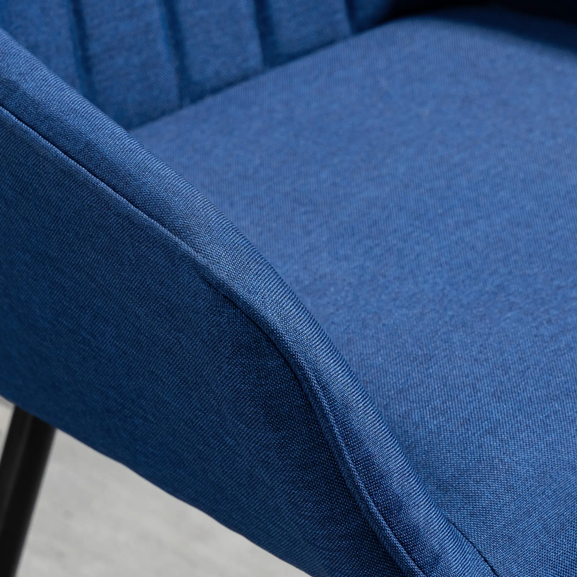 Dining Chairs Set of 2, Upholstered Linen Fabric, Metal Legs, Dark Blue - Image 9