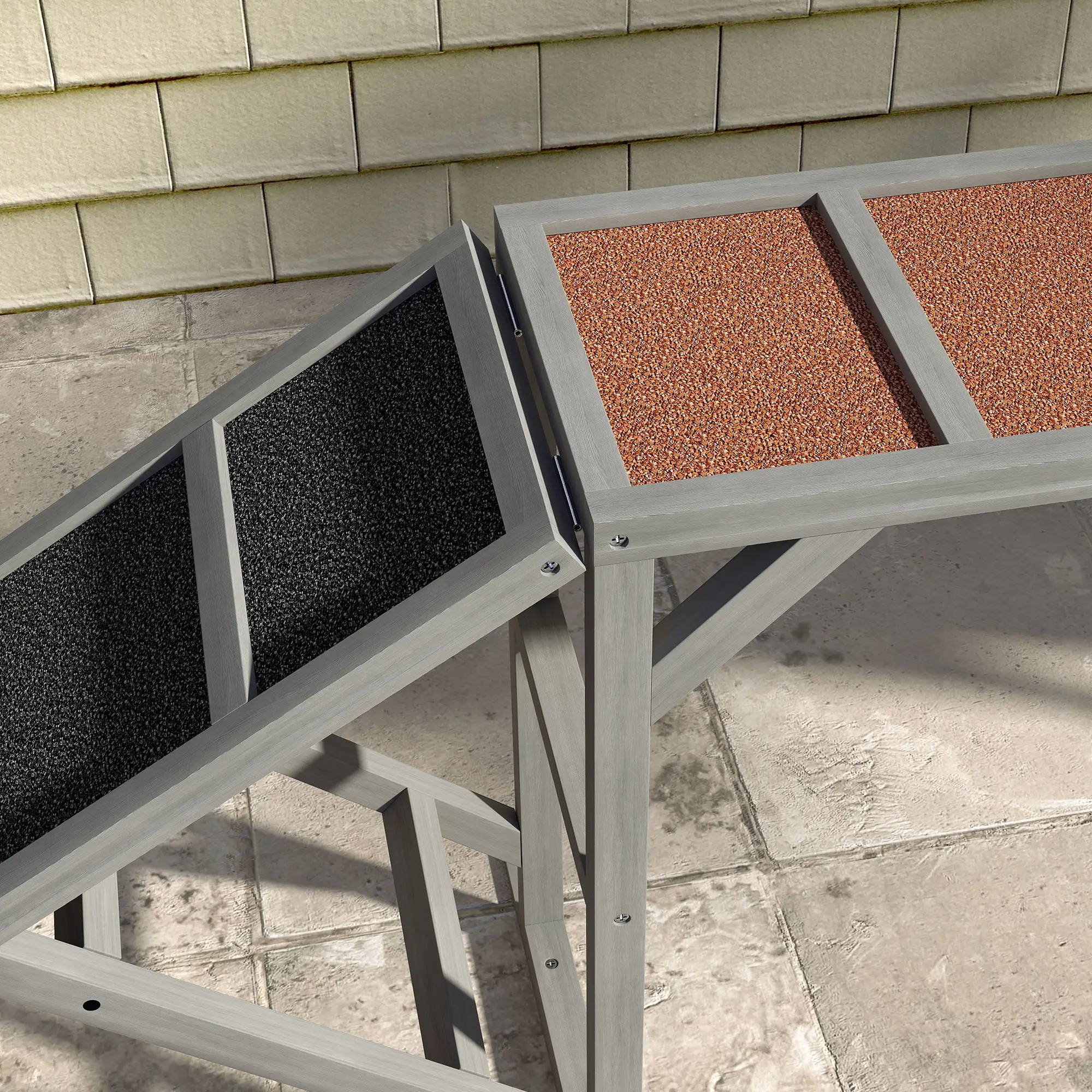 Dog Agility Ramp With Safety Bar, Non-Slip Surface, Gray - Image 10