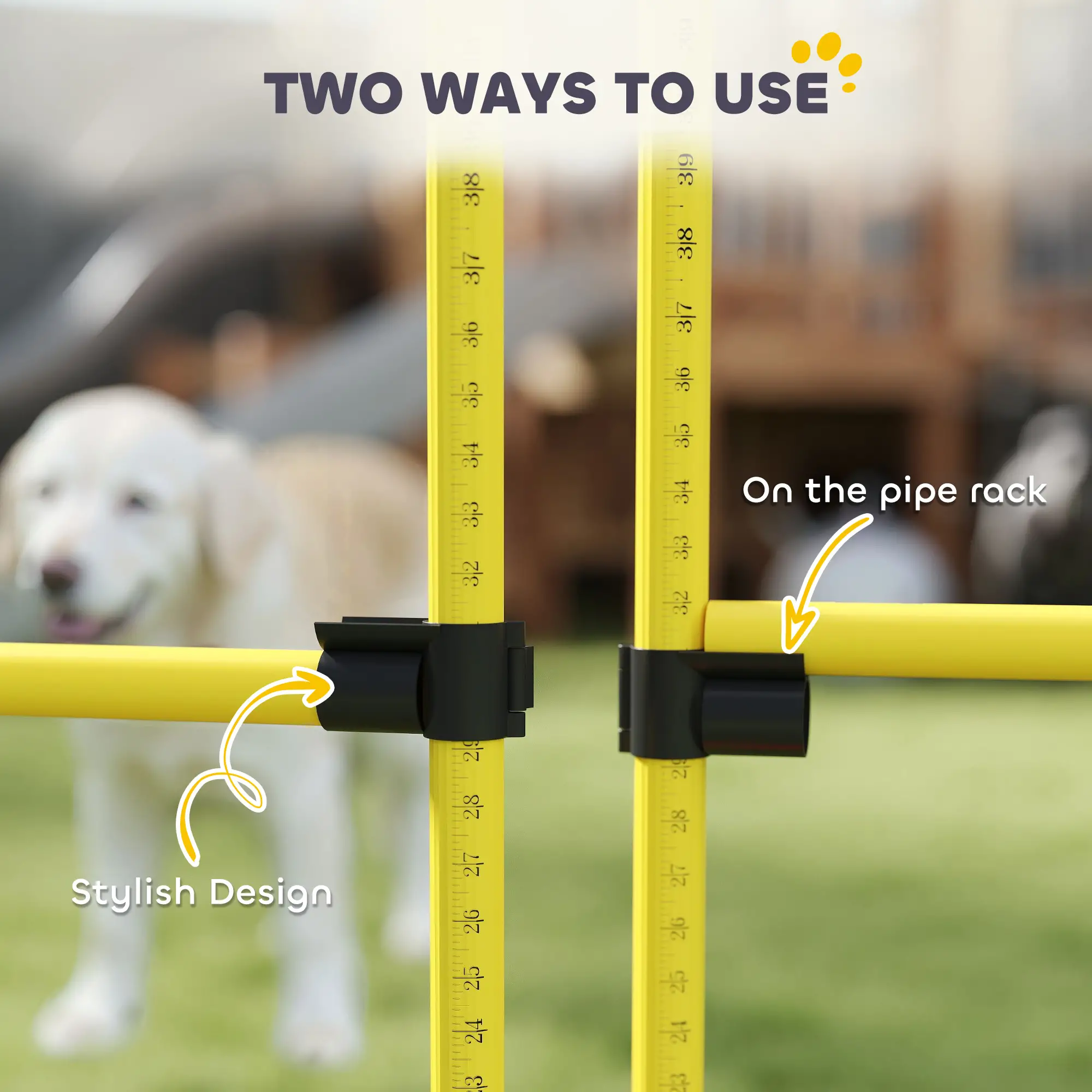 Dog Agility Training Equipment, 4 Pcs Obstacle Course, Yellow - Image 5