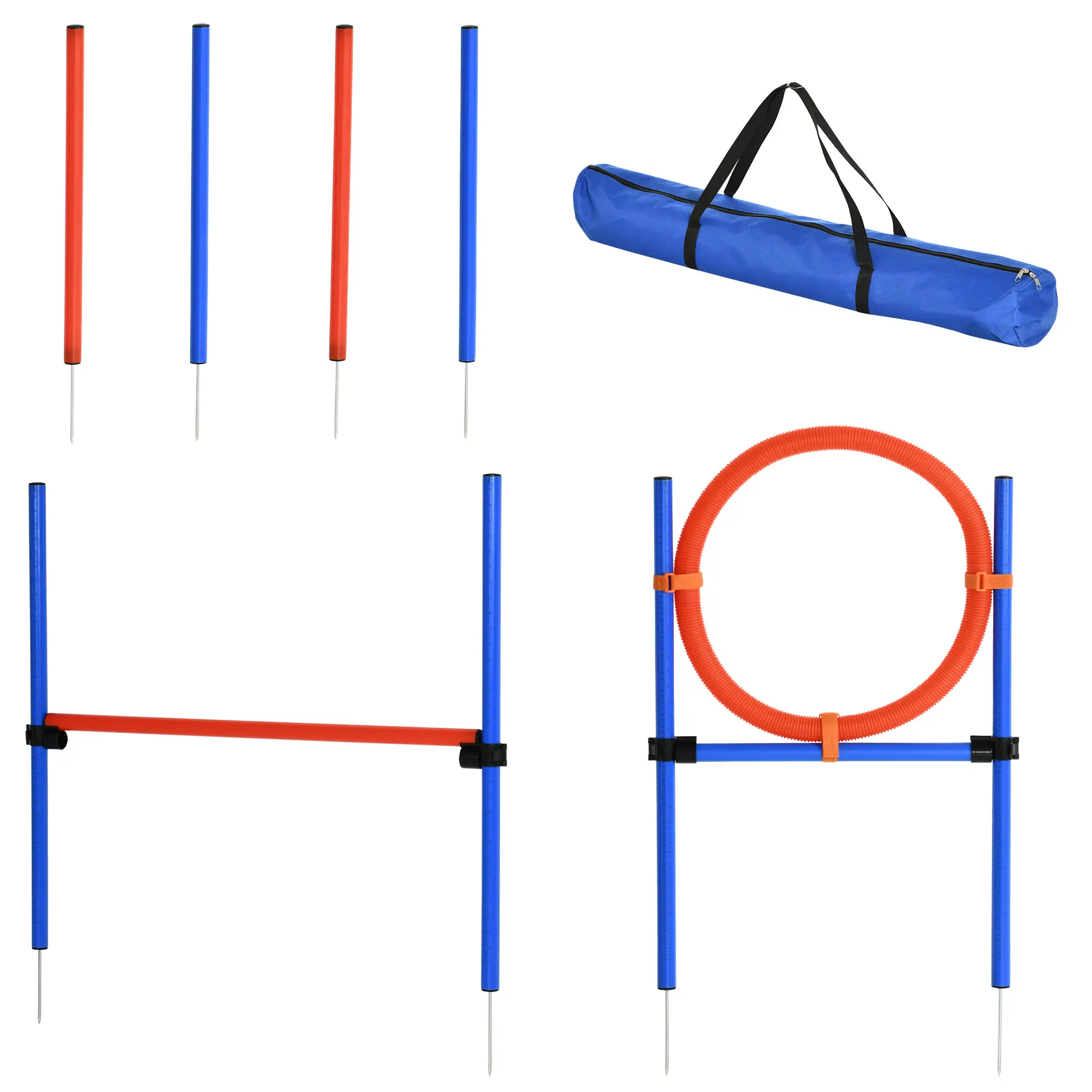 Dog Agility Training Kit, Adjustable Jump Weave Pole Ring Set - Image 11
