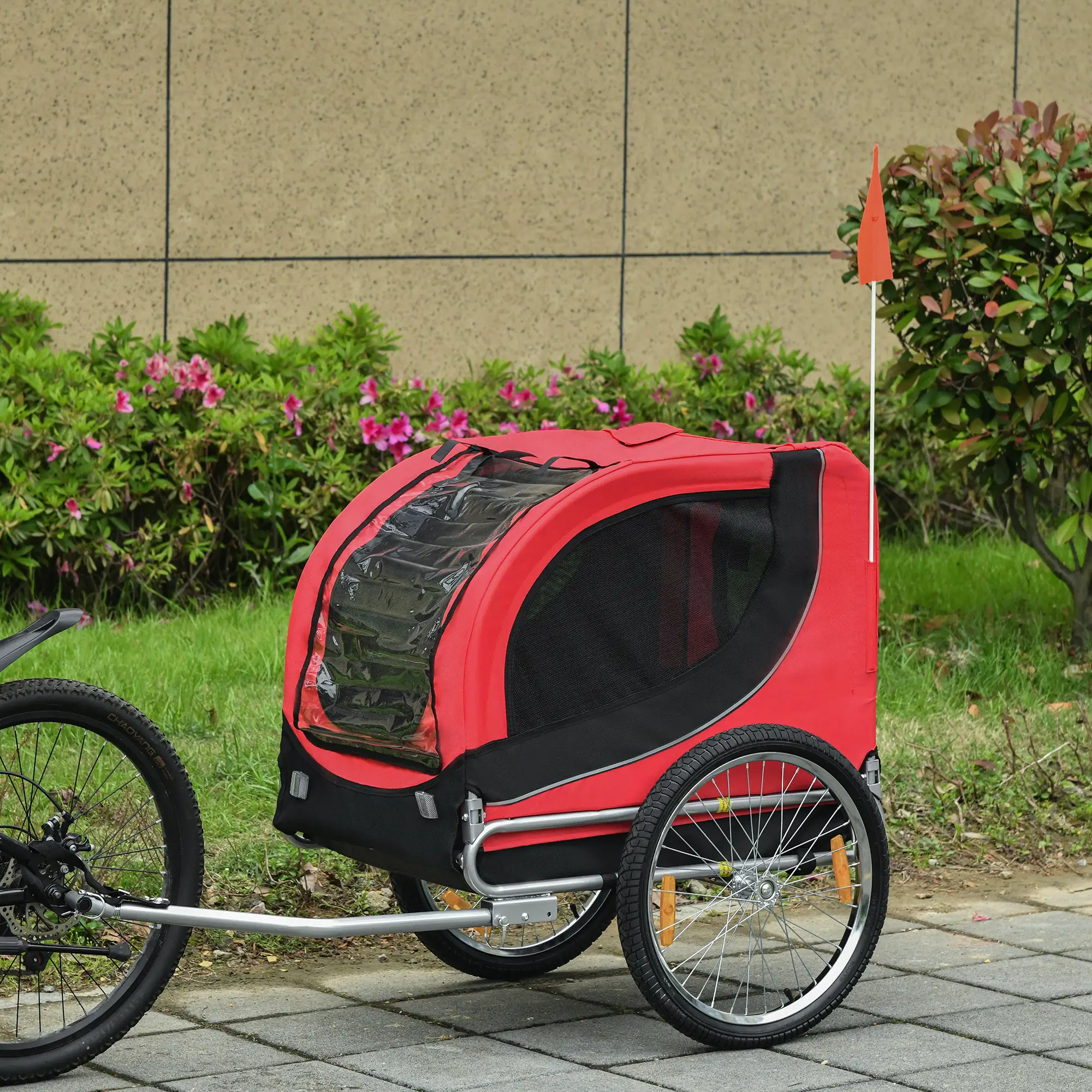 Dog Bike Trailer, Pet Cart Bicycle, Wagon Cargo Carrier, Red - Image 10