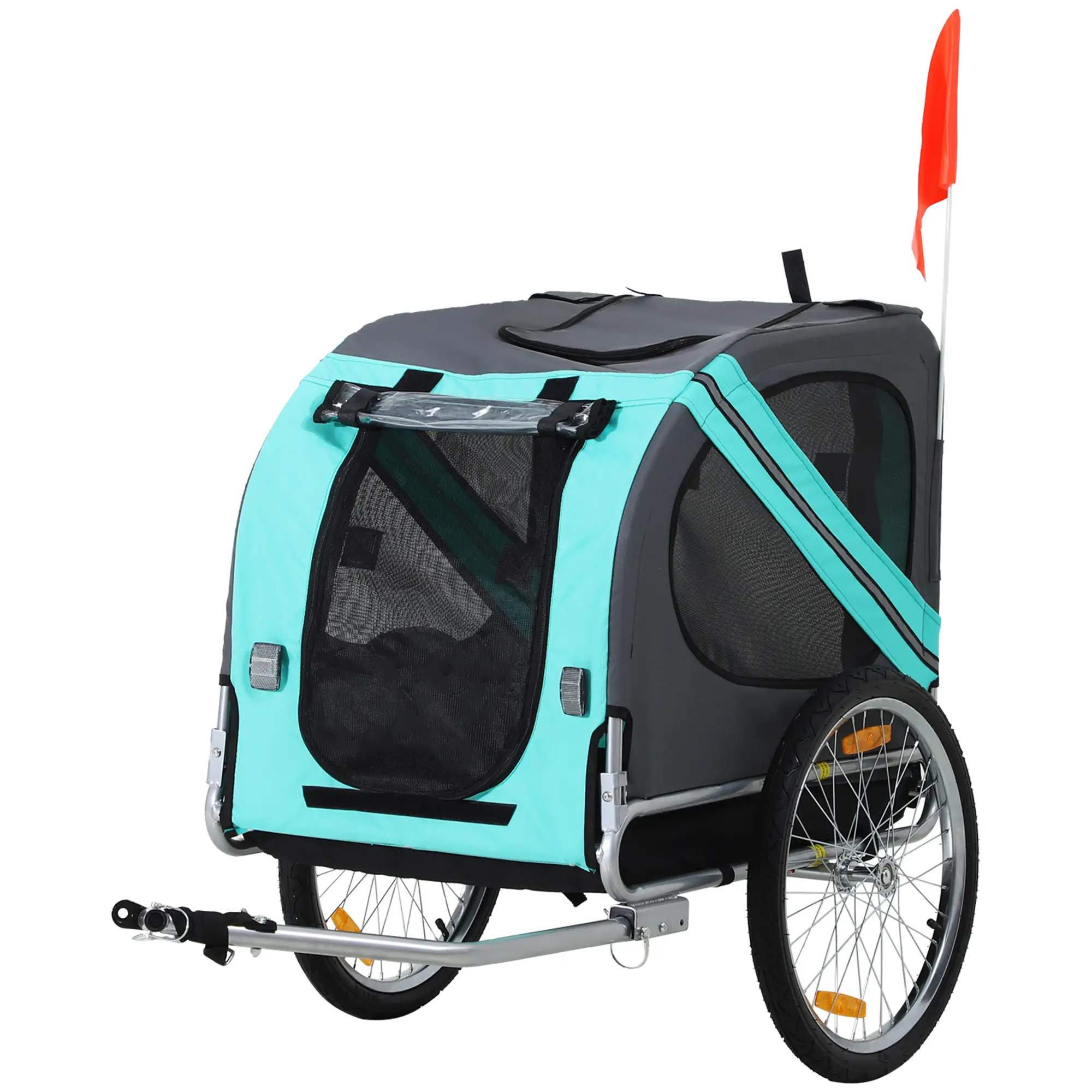 Dog Bike Trailer, Pet Cart, Foldable, Bicycle Wagon, Green - Image 11