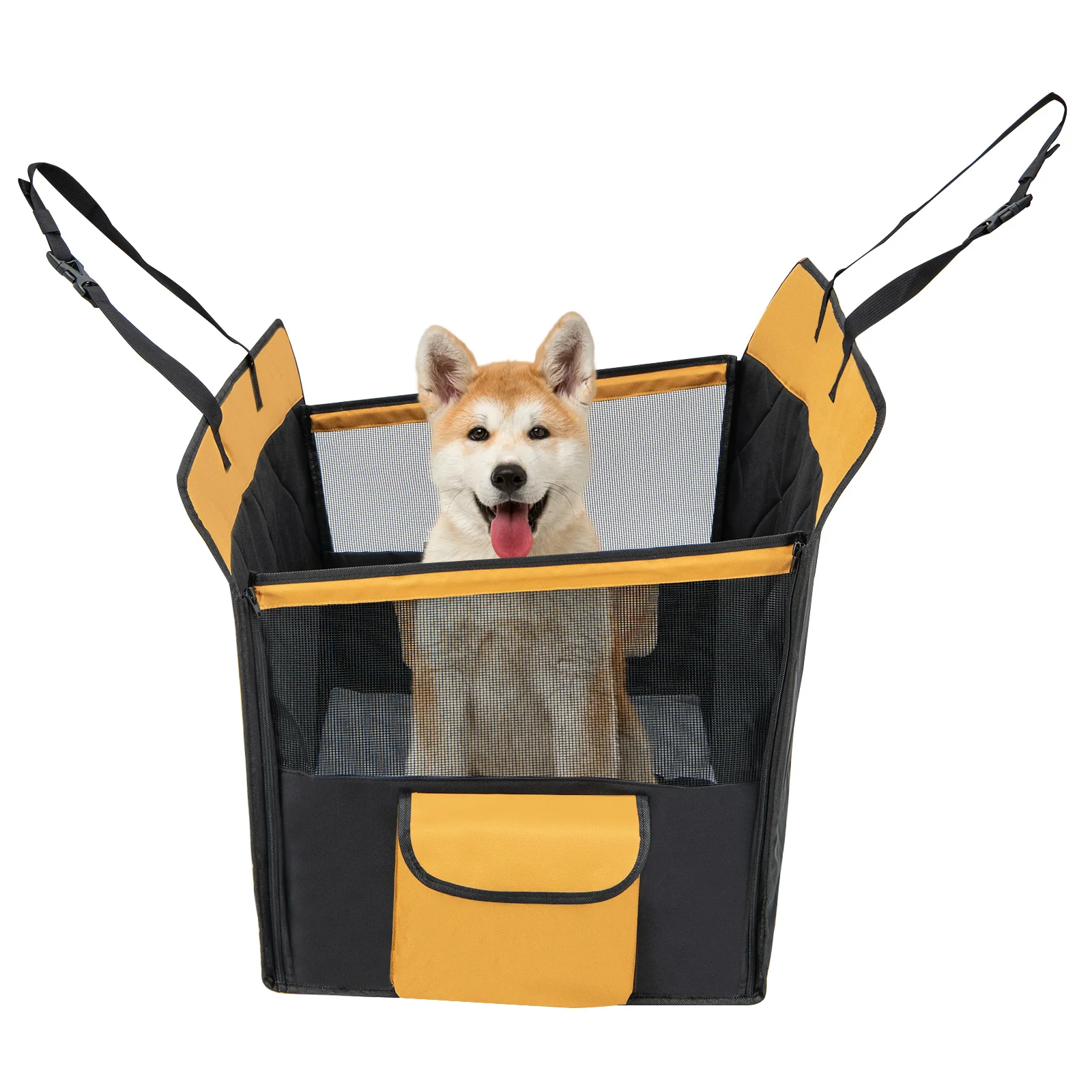 Dog Car Seat Cover, Mesh Window, Small Medium Size, Black - Image 4