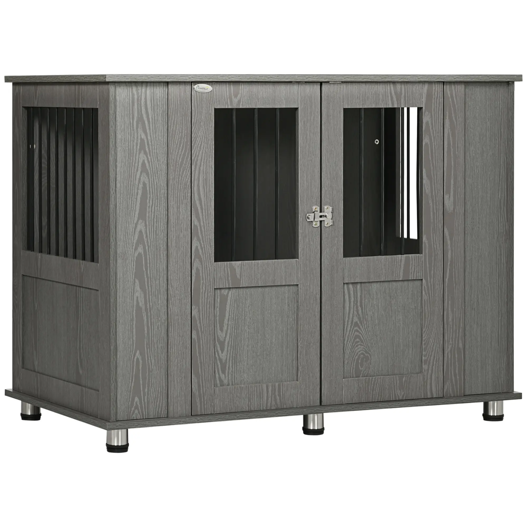Dog Crate Furniture with Lockable Magnetic Door, Adjustable feet for Extra Large, Medium &; Small Dogs, Indoor Use, Grey - Image 12