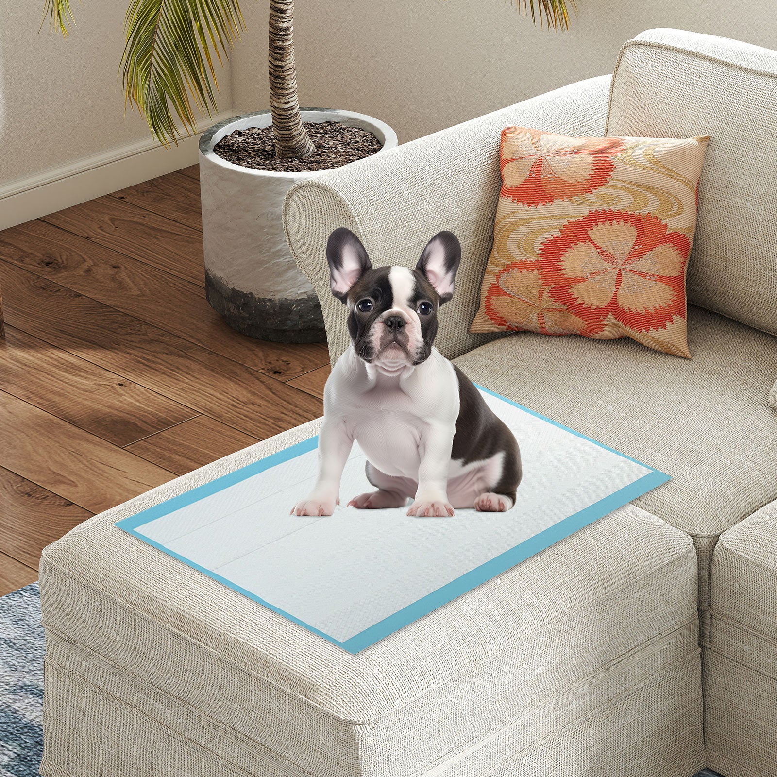Dog Pee Pads 24" x 17", 300 Count, Potty Training, Blue - Image 3