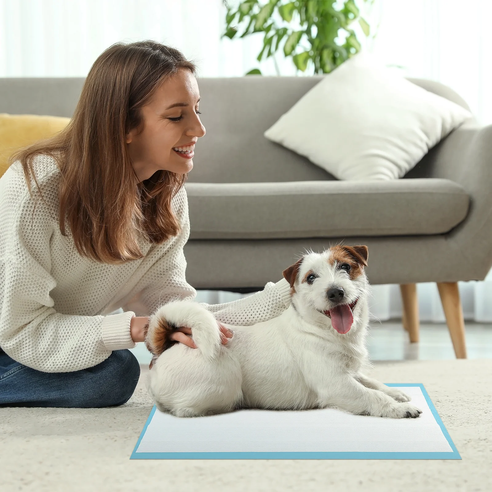 Dog Pee Pads 24" x 17", 300 Count, Potty Training, Blue - Image 6