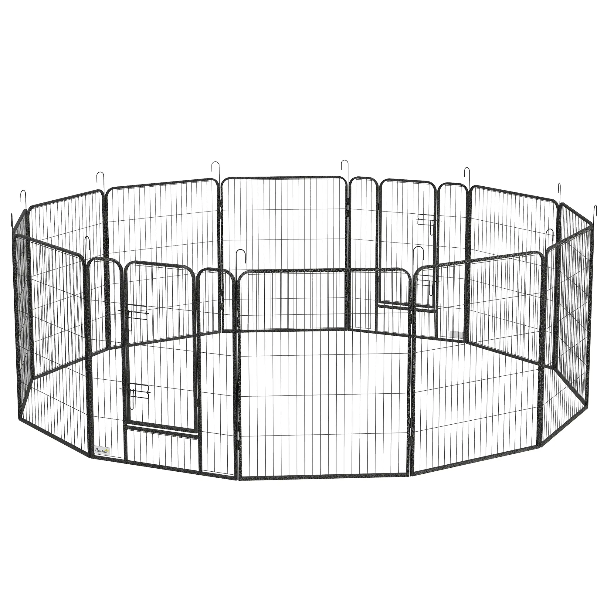 Dog Pen With Gate, 12 Panels Puppy Playpen, 39"H