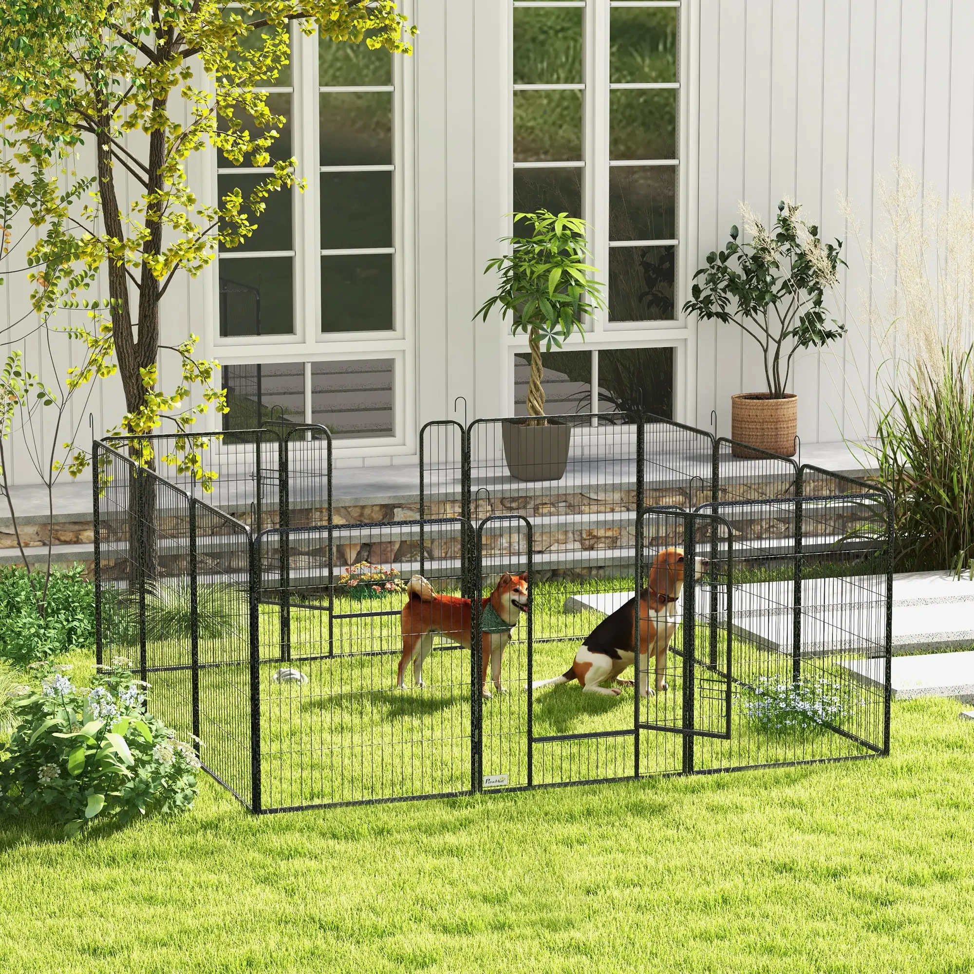 Dog Pen With Gate, 12 Panels Puppy Playpen, 39"H - Image 8