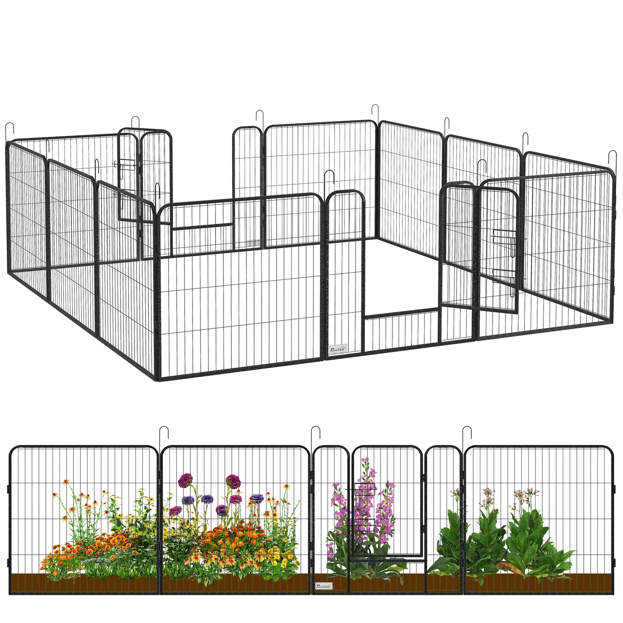 Dog Playpen with Gate, 12 Panels, 31.5"H - Image 11