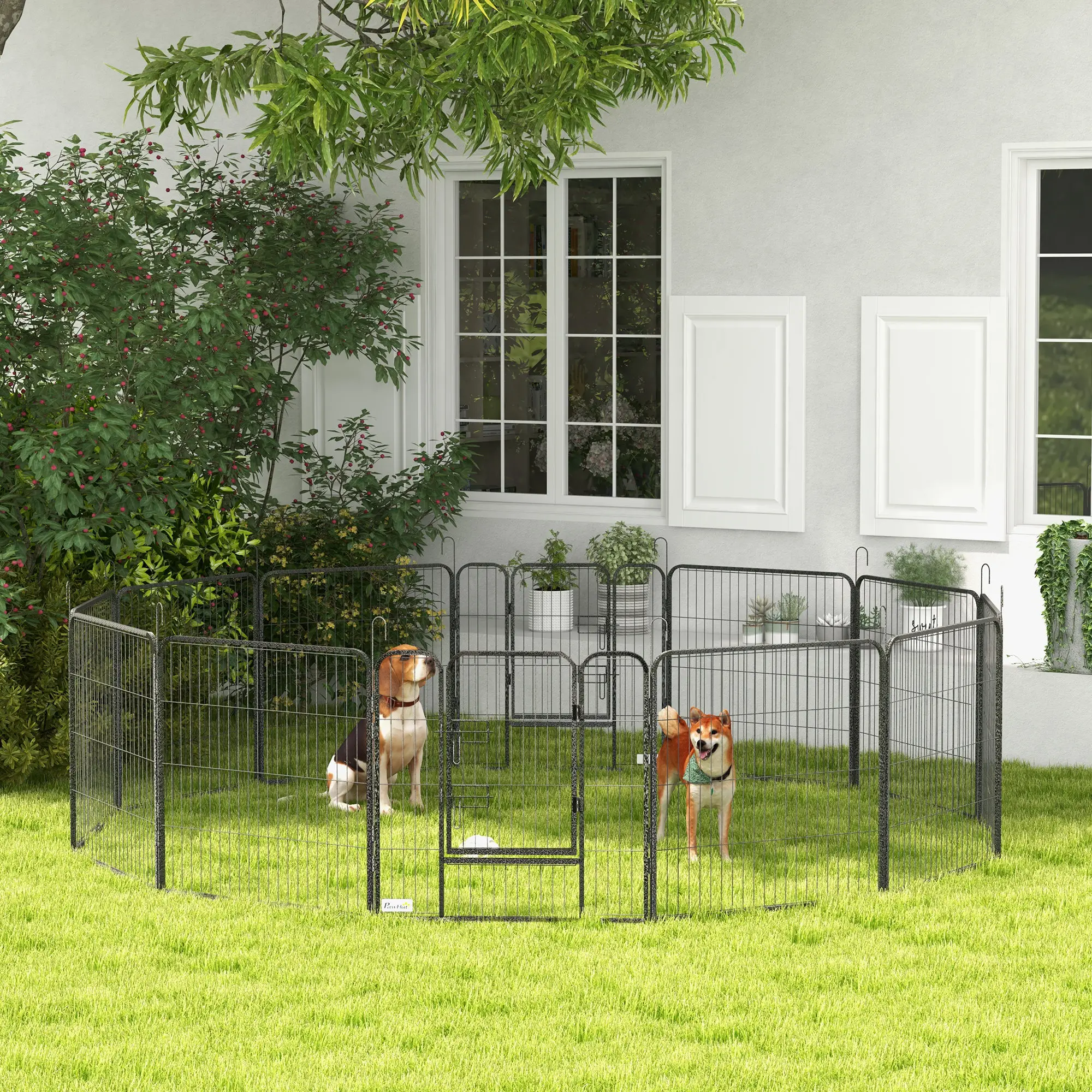 Dog Playpen with Gate, 12 Panels, 31.5"H - Image 2