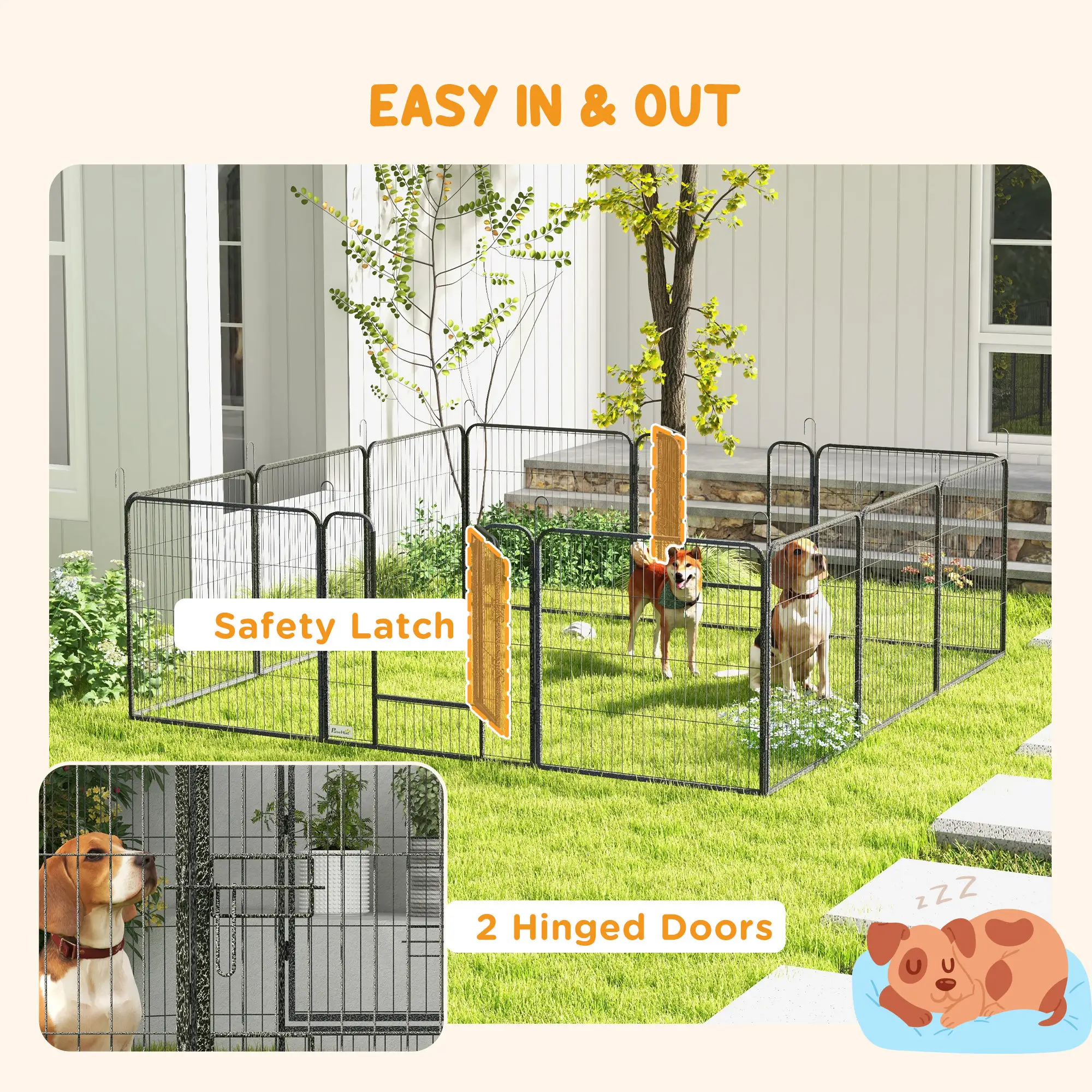 Dog Playpen with Gate, 12 Panels, 31.5"H - Image 5