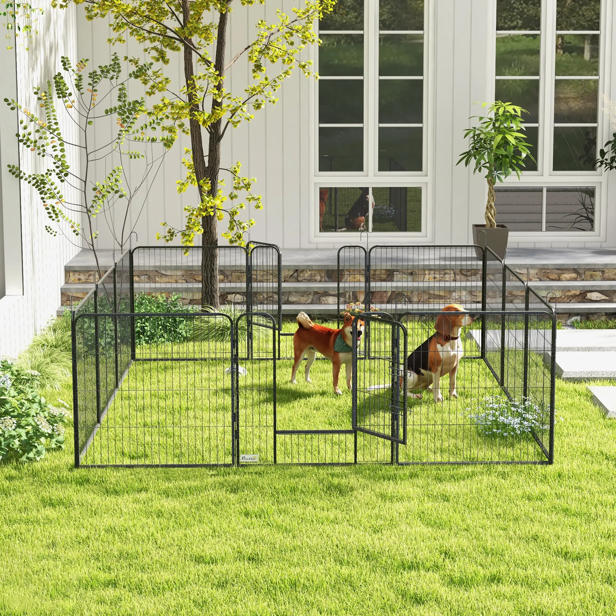 Dog Playpen with Gate, 12 Panels, 31.5"H - Image 9