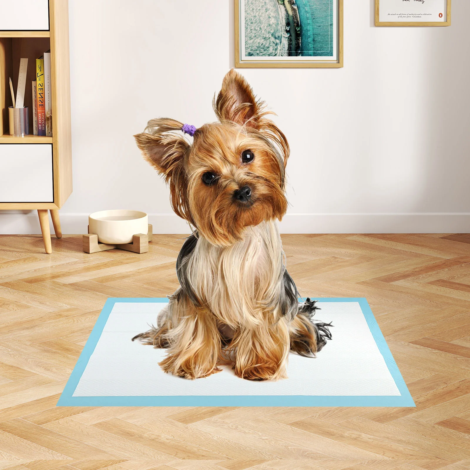 Dog Puppy Pee Pads 18" x 13", 300 Count, Blue - Image 2