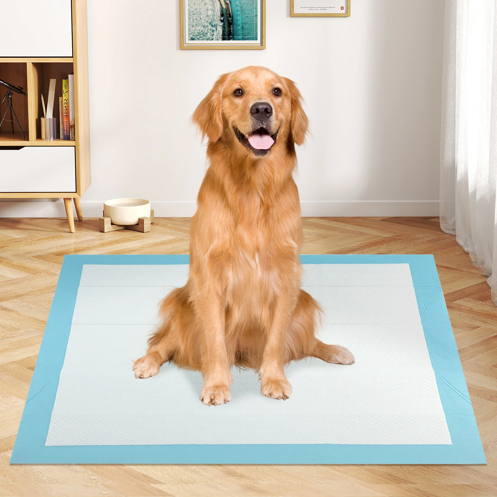 Dog Puppy Pee Pads 36" x 36", 100 Count, Potty Training, Blue - Image 2