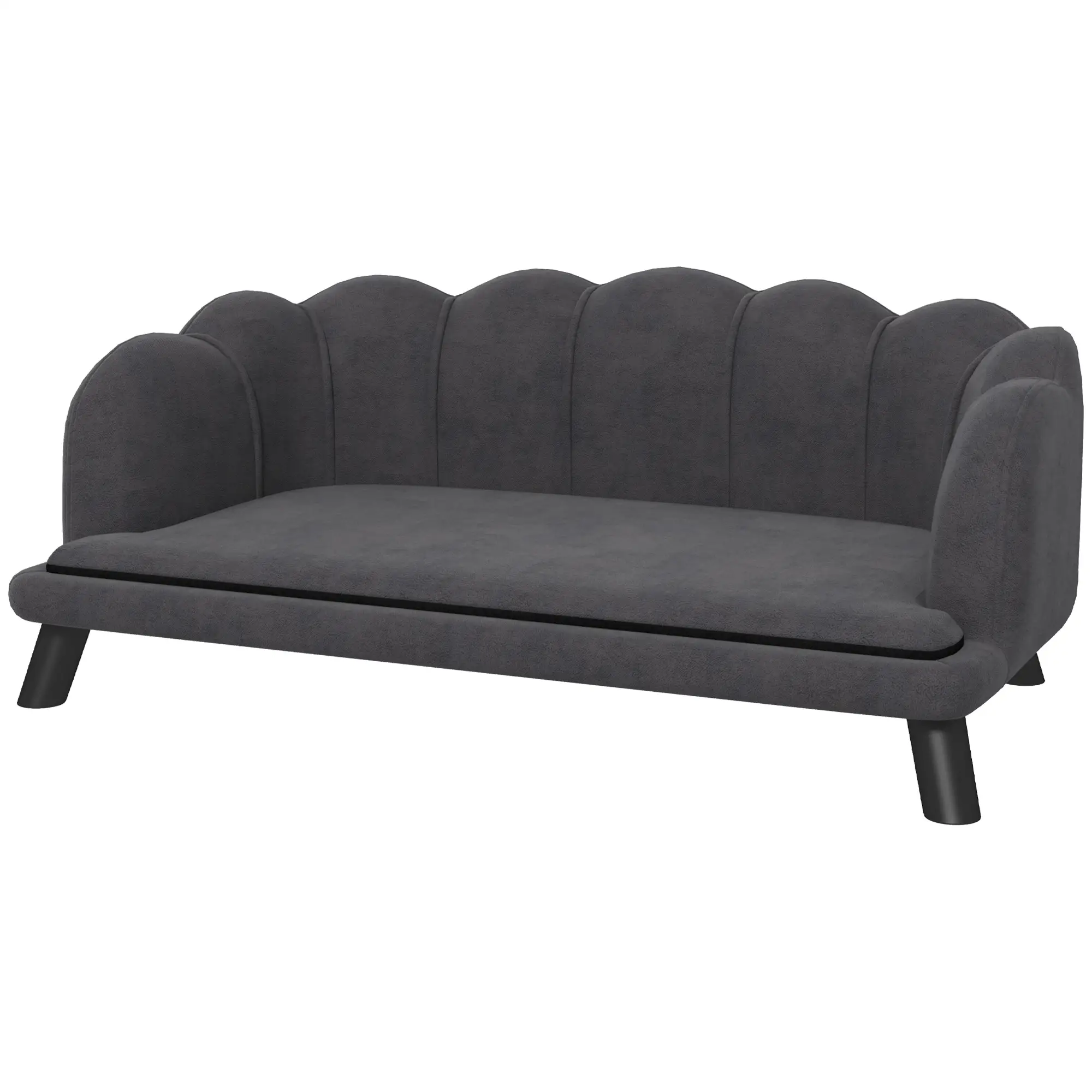Dog Sofa, Removable Cushion, Wood Legs, Medium Large, Dark Grey - Image 11