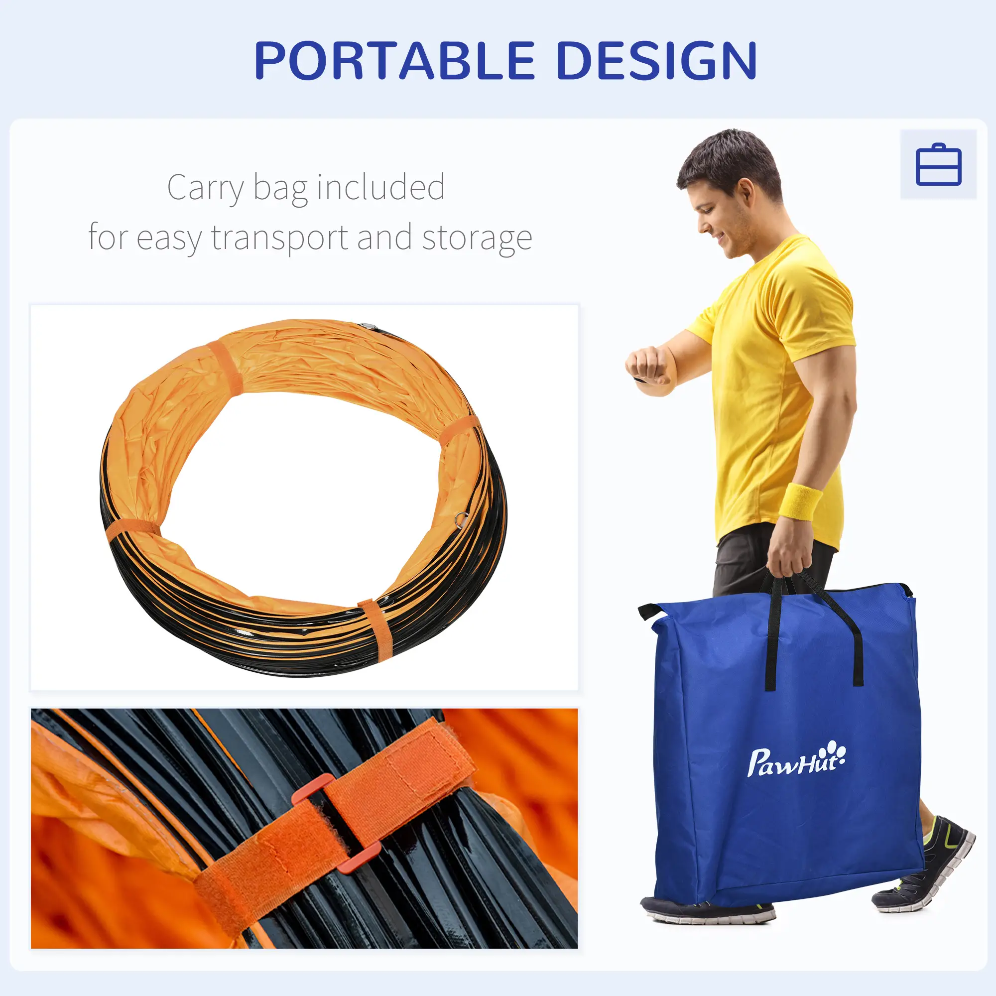 Dog Tunnel, 13 Foot Long, 24" Open Pet Agility Equipment, Orange - Image 5
