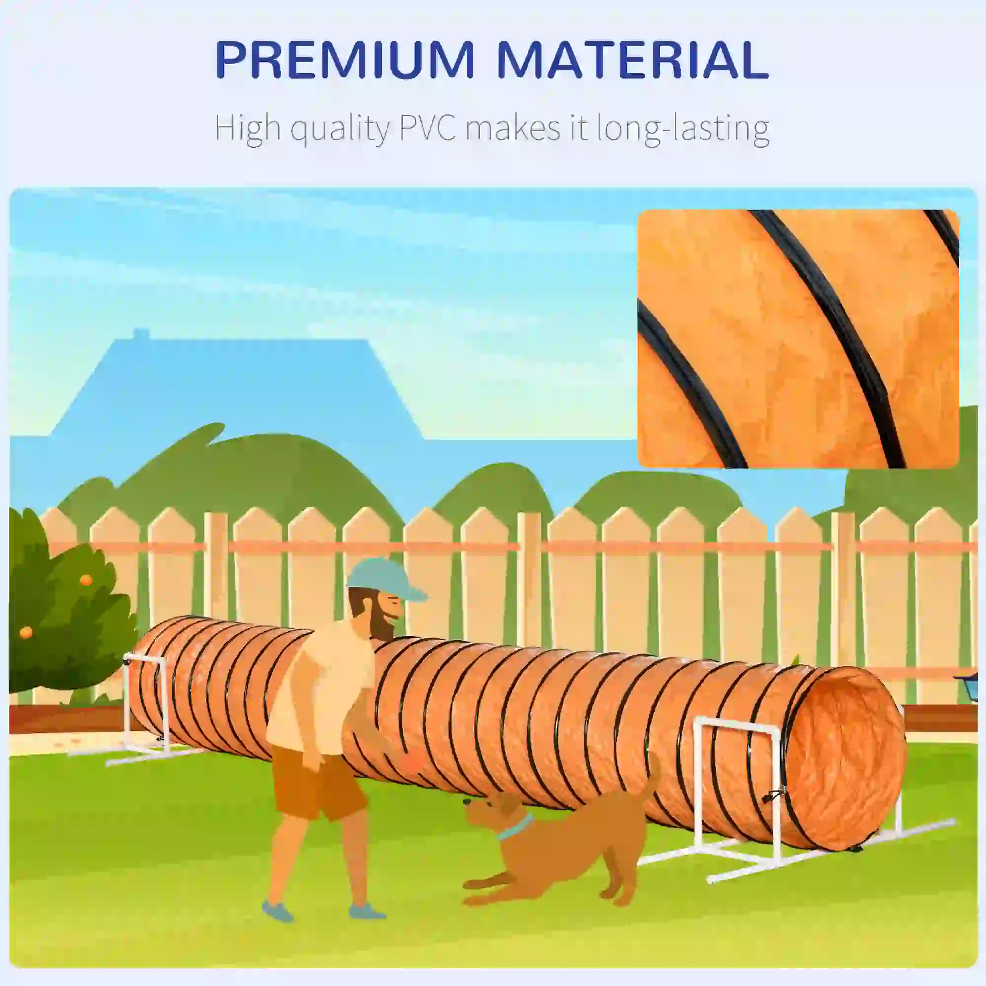Dog Tunnel, 13 Foot Long, 24" Open Pet Agility Equipment, Orange - Image 6
