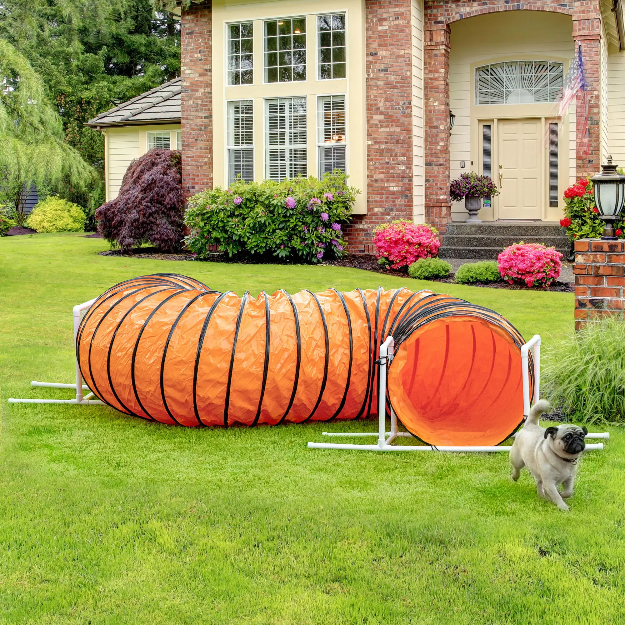 Dog Tunnel, 13 Foot Long, 24" Open Pet Agility Equipment, Orange - Image 8