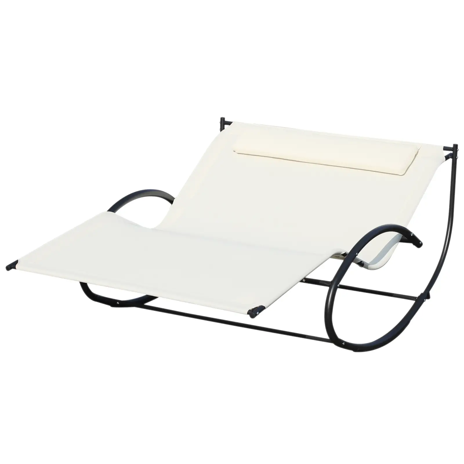 Double Chaise Lounger, Outdoor Hammock Chair, Cream White