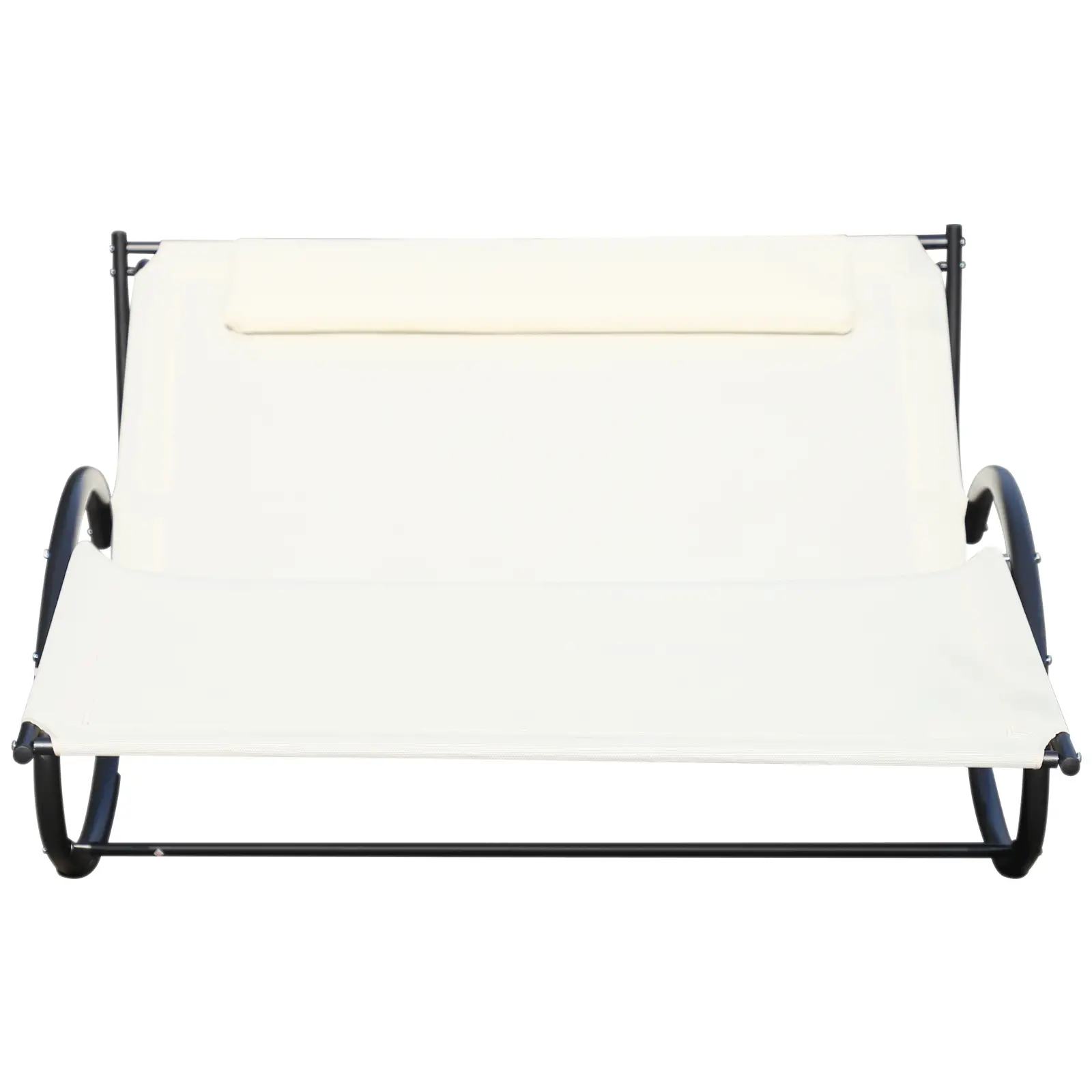 Double Chaise Lounger, Outdoor Hammock Chair, Cream White - Image 11