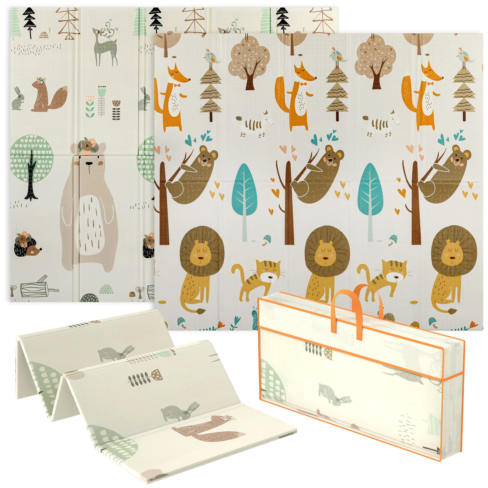 Double Sided Baby Play Mat, Reversible Waterproof, Animal Theme - Image 11