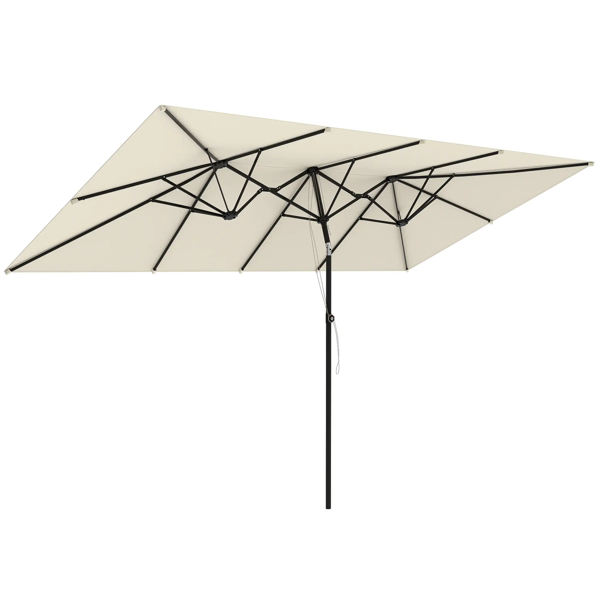 Double-Sided Patio Umbrella With Tilt, Adjustable Height, Vents, 12 Ribs, White - Image 11