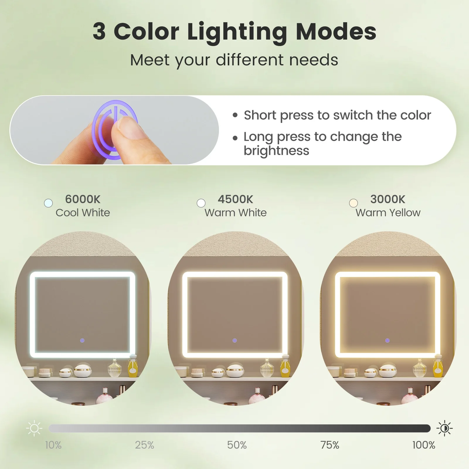 Dressing Desk With 3 Lighting, Hair Dryer Stand, White - Image 10