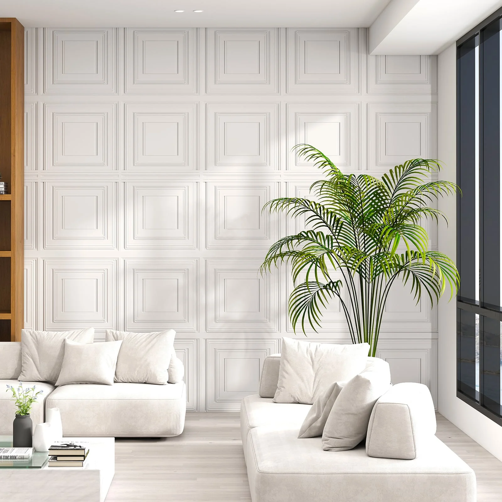 Drop Ceiling Tiles 24" x 24", PVC Panels 3D Patterns 12-Pack, White - Image 7