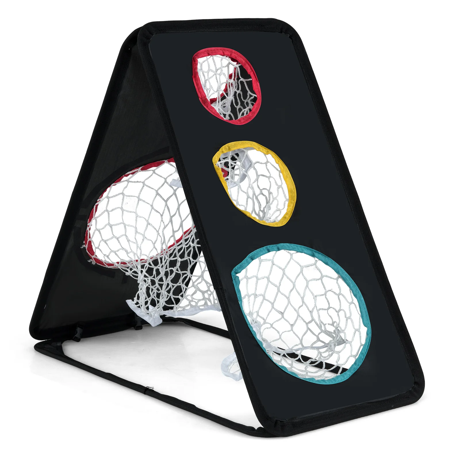 Dual-Sided Golf Chipping Net Triple Target Training System with 5 Target Holes - Image 4