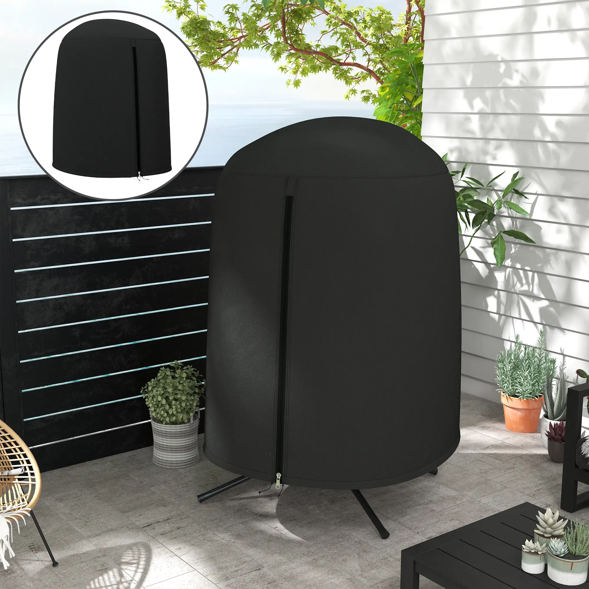 Egg Chair Cover, Waterproof Oxford Fabric, 50.4" x 74.8" H, Black - Image 8