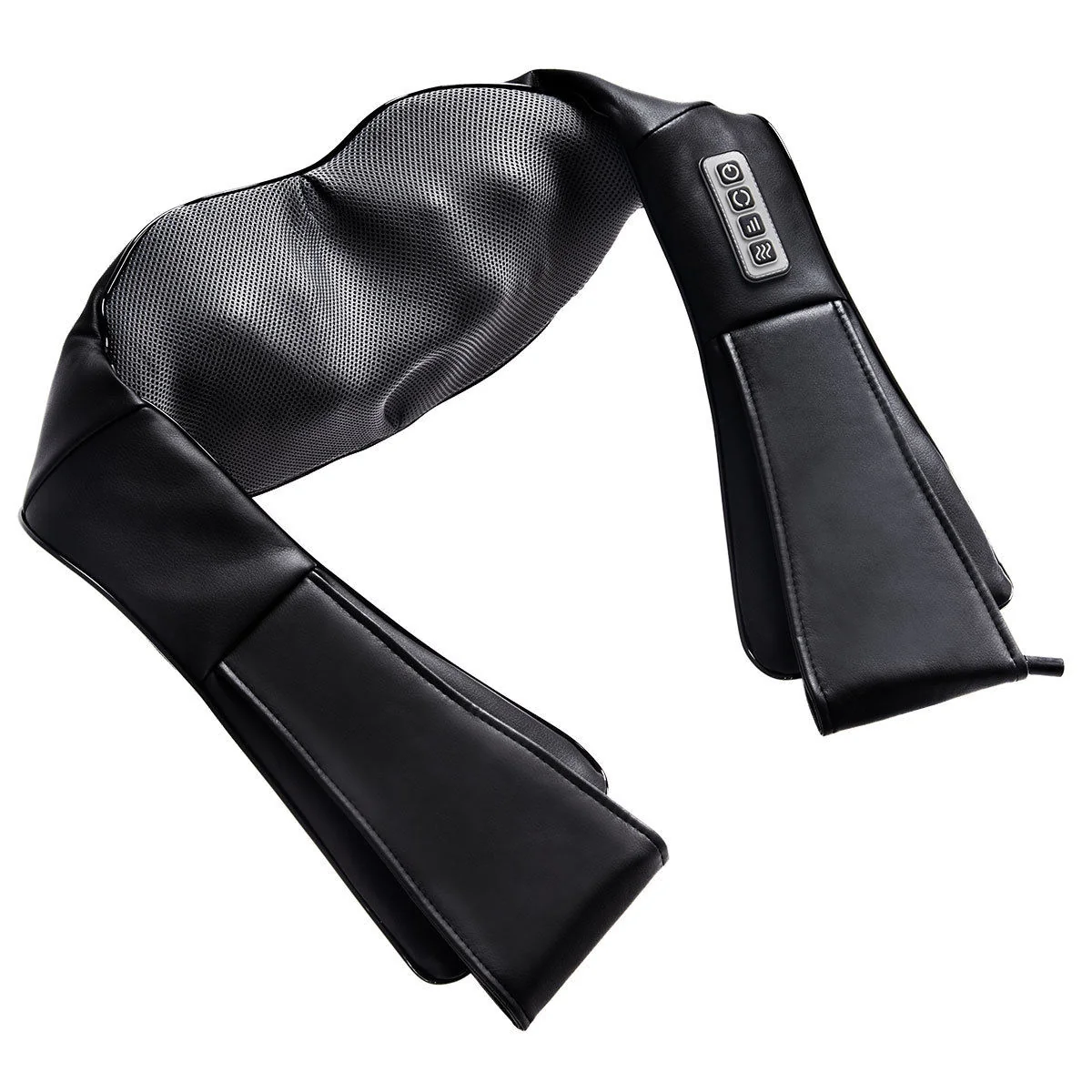 Electric Back and Neck Kneading Shoulder Massager with Heat Straps, Black - Image 4