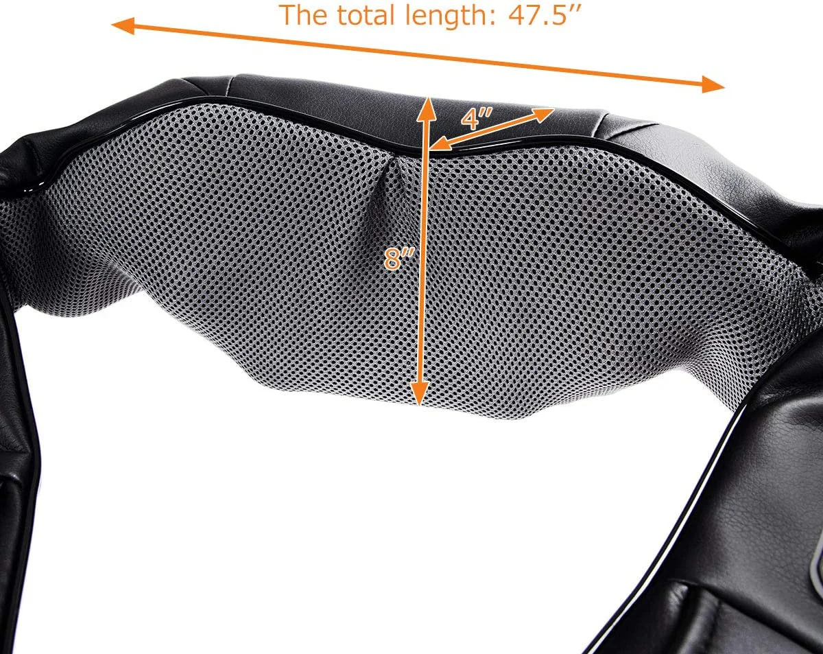 Electric Back and Neck Kneading Shoulder Massager with Heat Straps, Black - Image 6