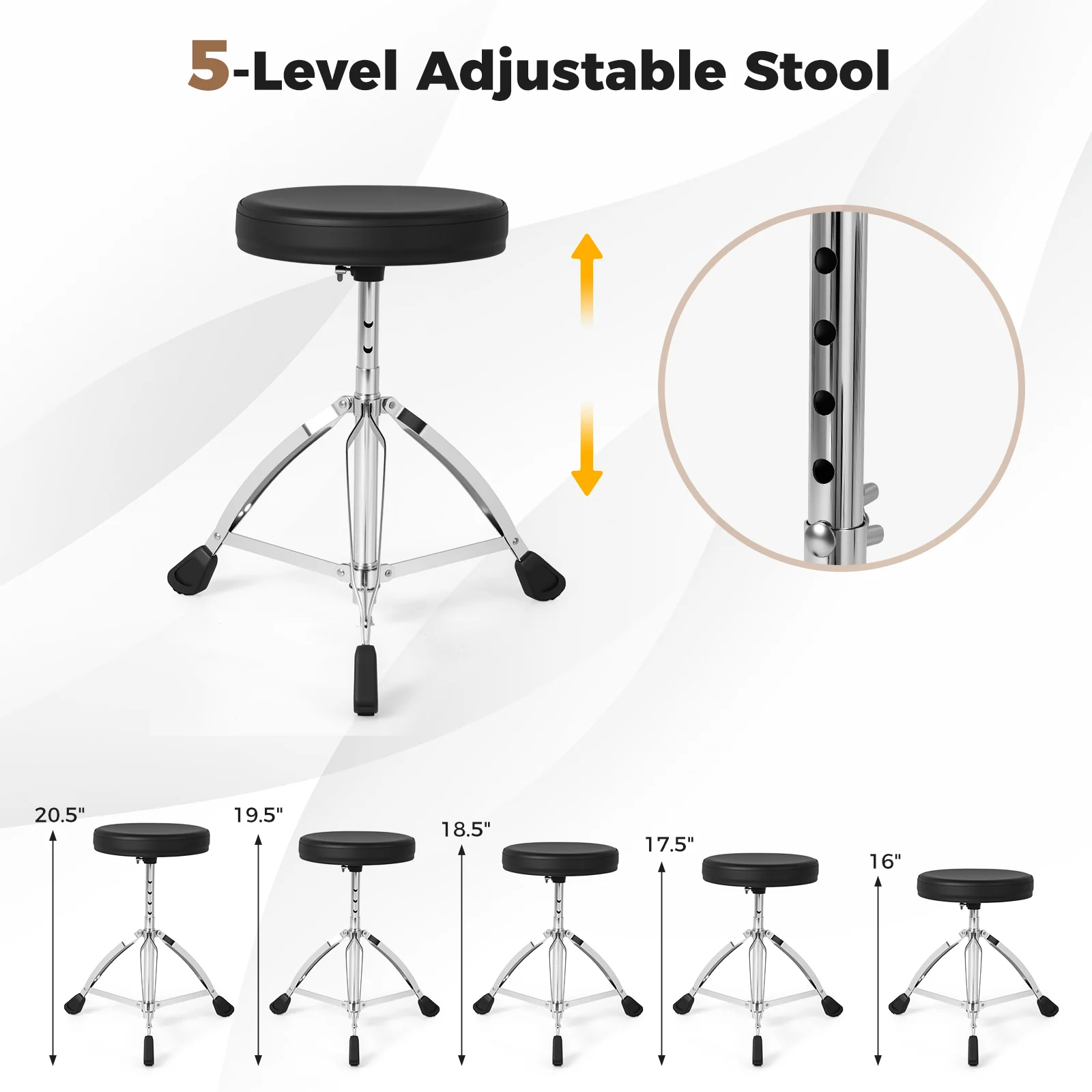 Electric Drum Set, Foldable Kit, 10 Demos, USB MIDI, 2 Drumsticks, Black - Image 10