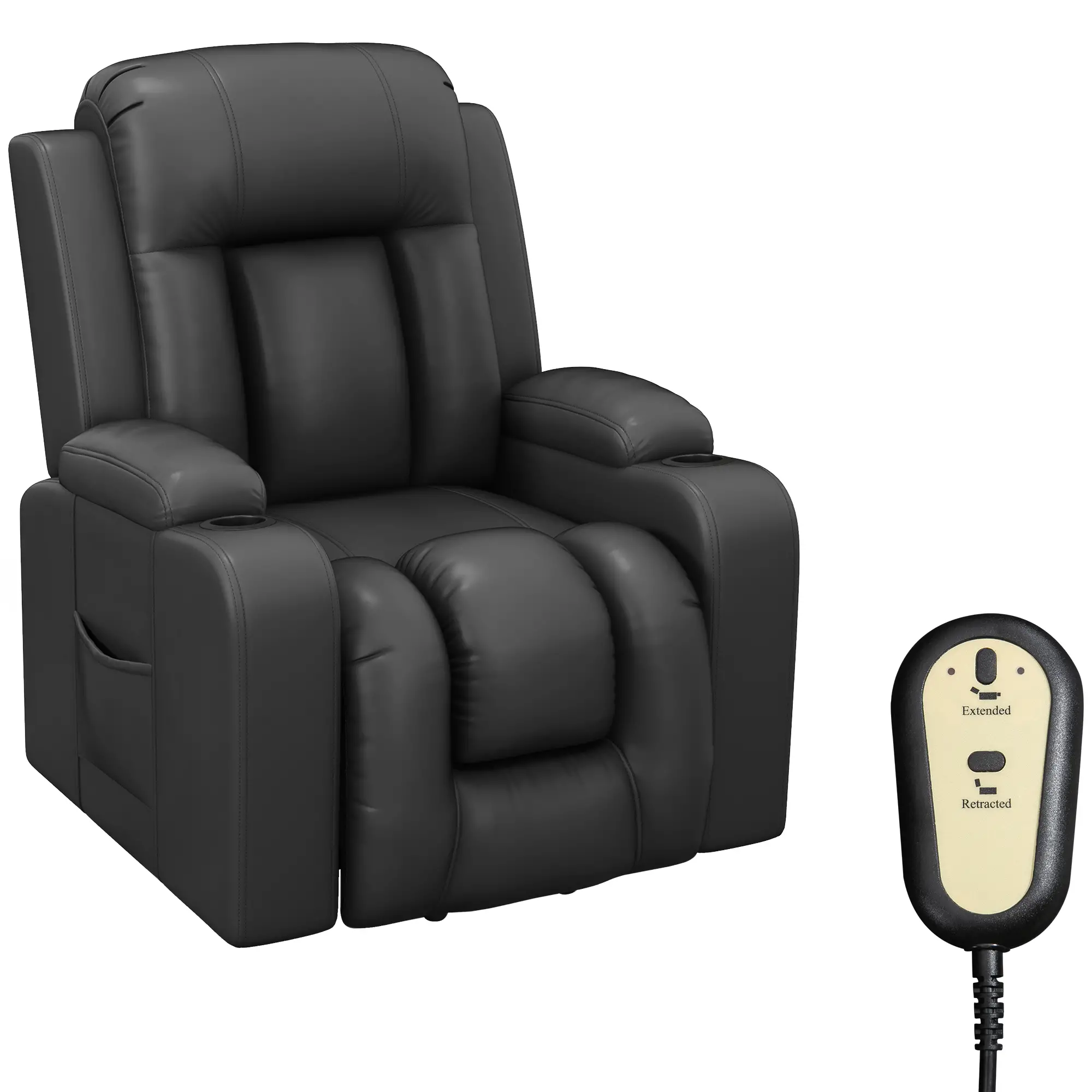 Electric Lift Chair, Power Recliner with Footrest, Remote, Cup Holders, Grey - Image 11