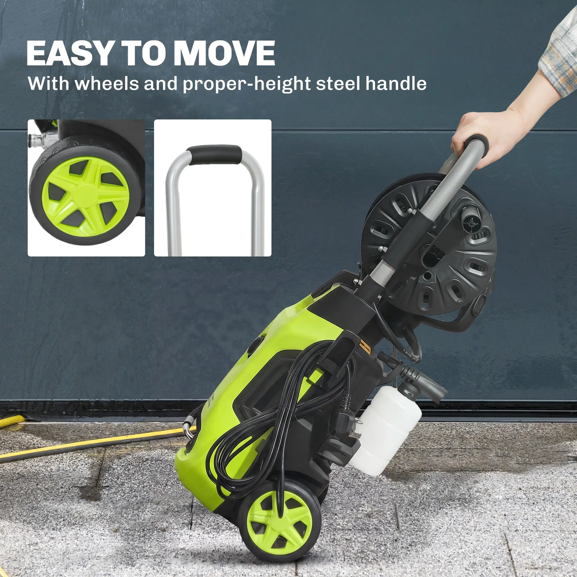 Electric Pressure Washer, 2176 PSI High Pressure Washer with 20 ft Outlet Hose, Adjustable Nozzle, 1.9GPM Power Washer - Image 9
