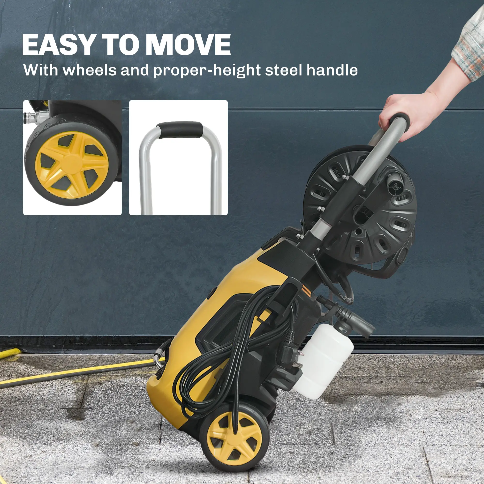 Electric Pressure Washer, 2176 PSI High Pressure Washer with 20 ft Outlet Hose, Adjustable Nozzle, 1.9GPM Power Washer - Image 8