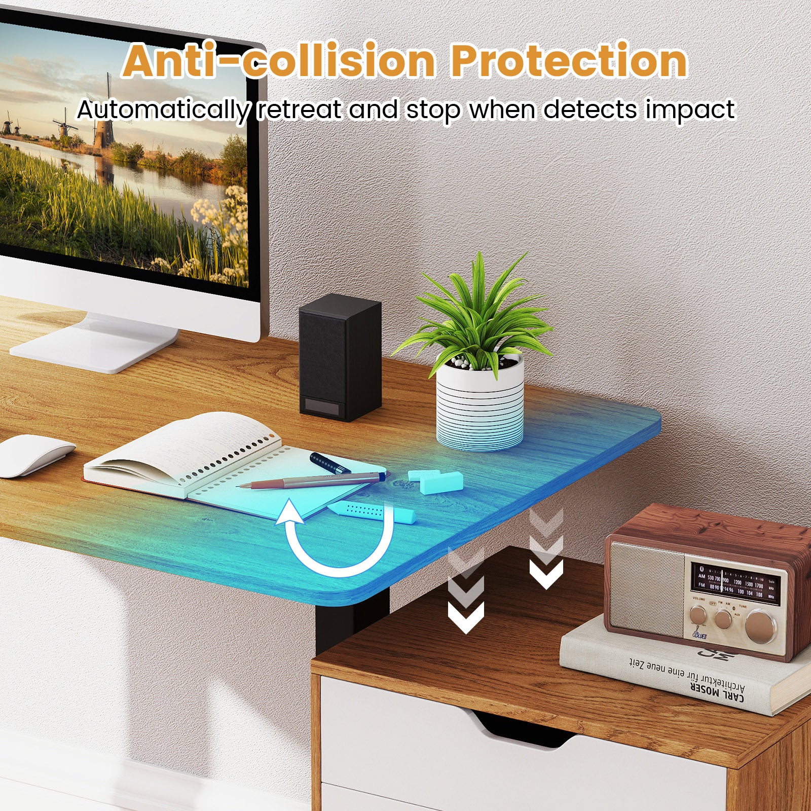 Electric Standing Desk Frame Height Adjustable Computer Desk Base with LED Display, Black - Image 10