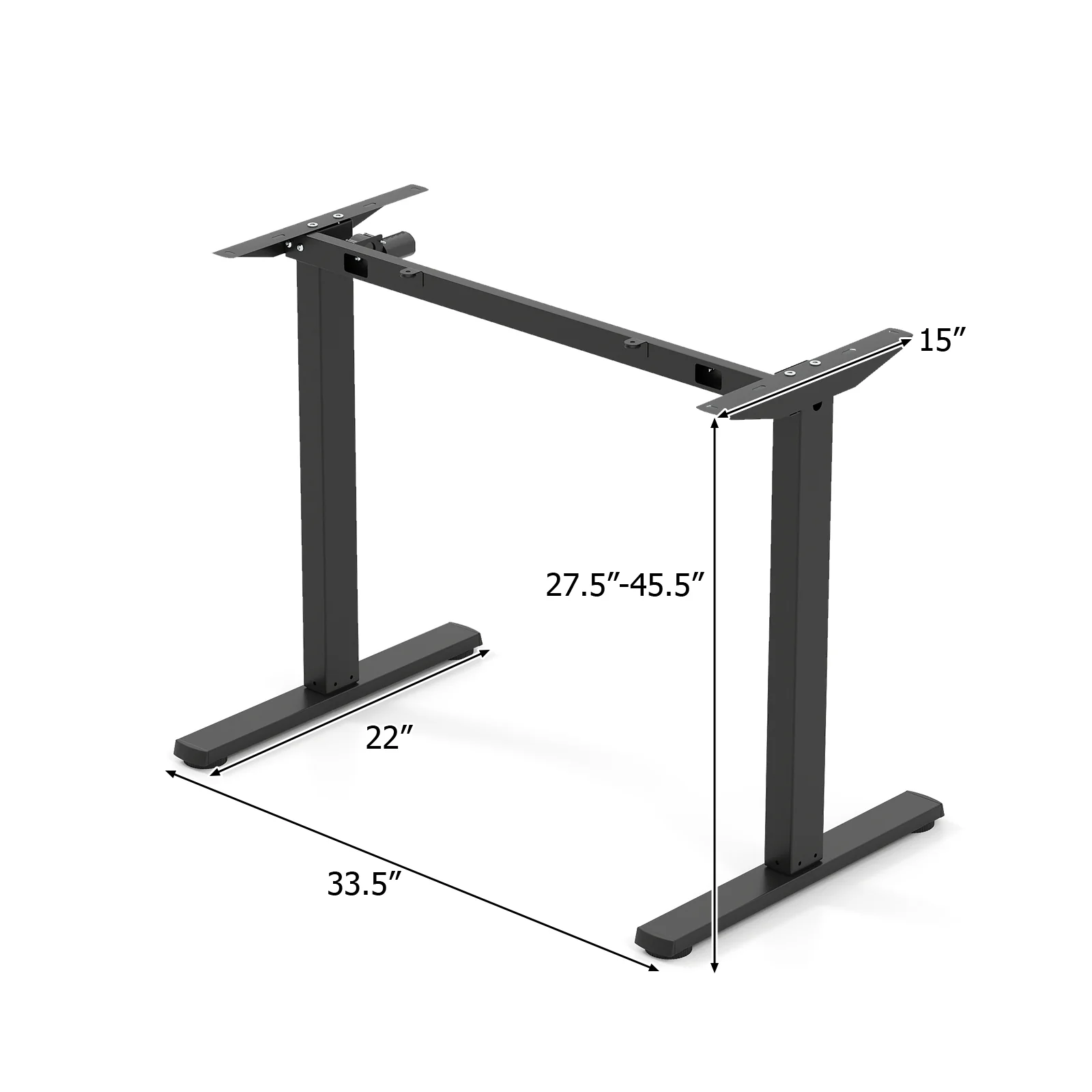Electric Standing Desk Frame Height Adjustable Computer Desk Base with LED Display, Black - Image 5