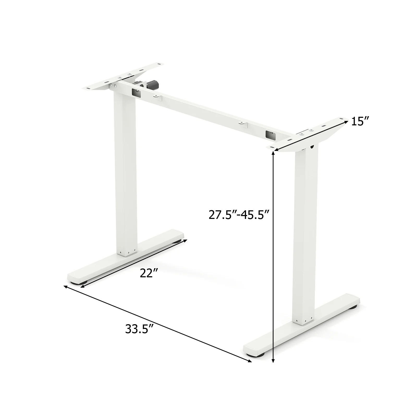 Electric Standing Desk Frame Height Adjustable Computer Desk Base with LED Display, White - Image 5
