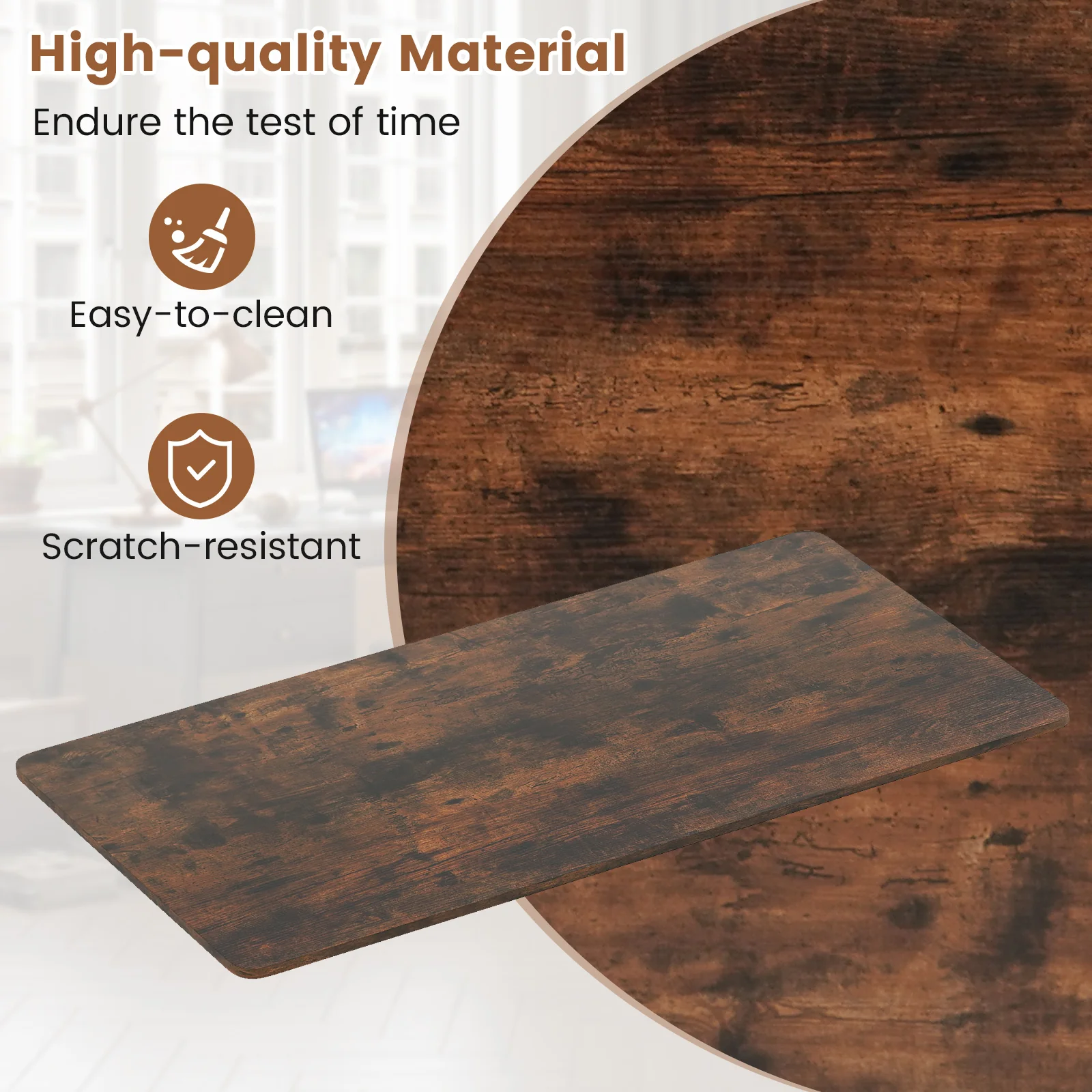 Electric Standing Desk with LED Display and 2 Memory Height Settings-CF, Rustic Brown - Image 7