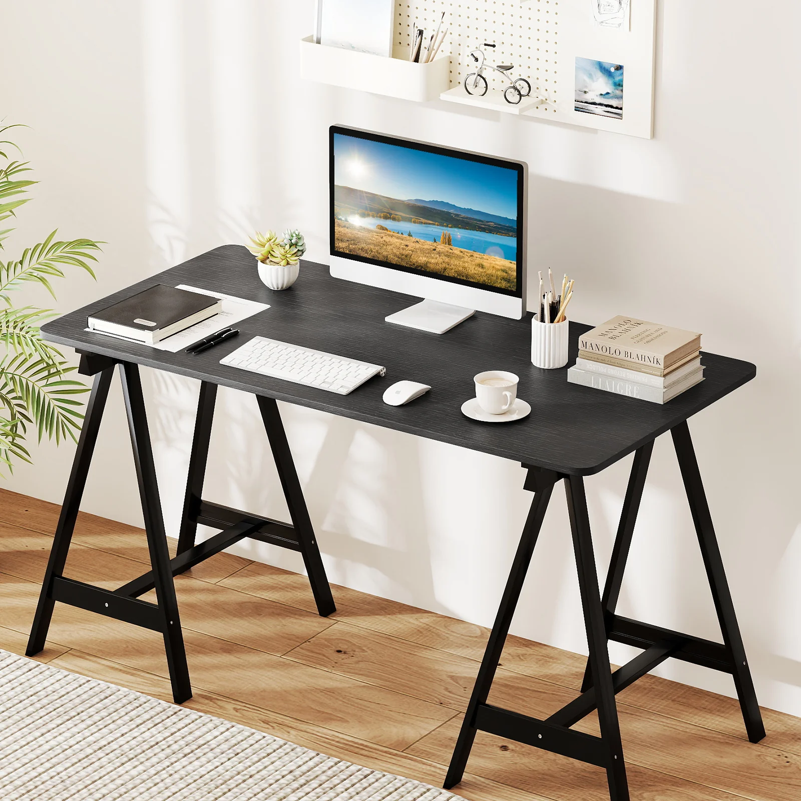 Electric Standing Desk with LED Display and 2 Memory Height Settings-DK, Black - Image 3