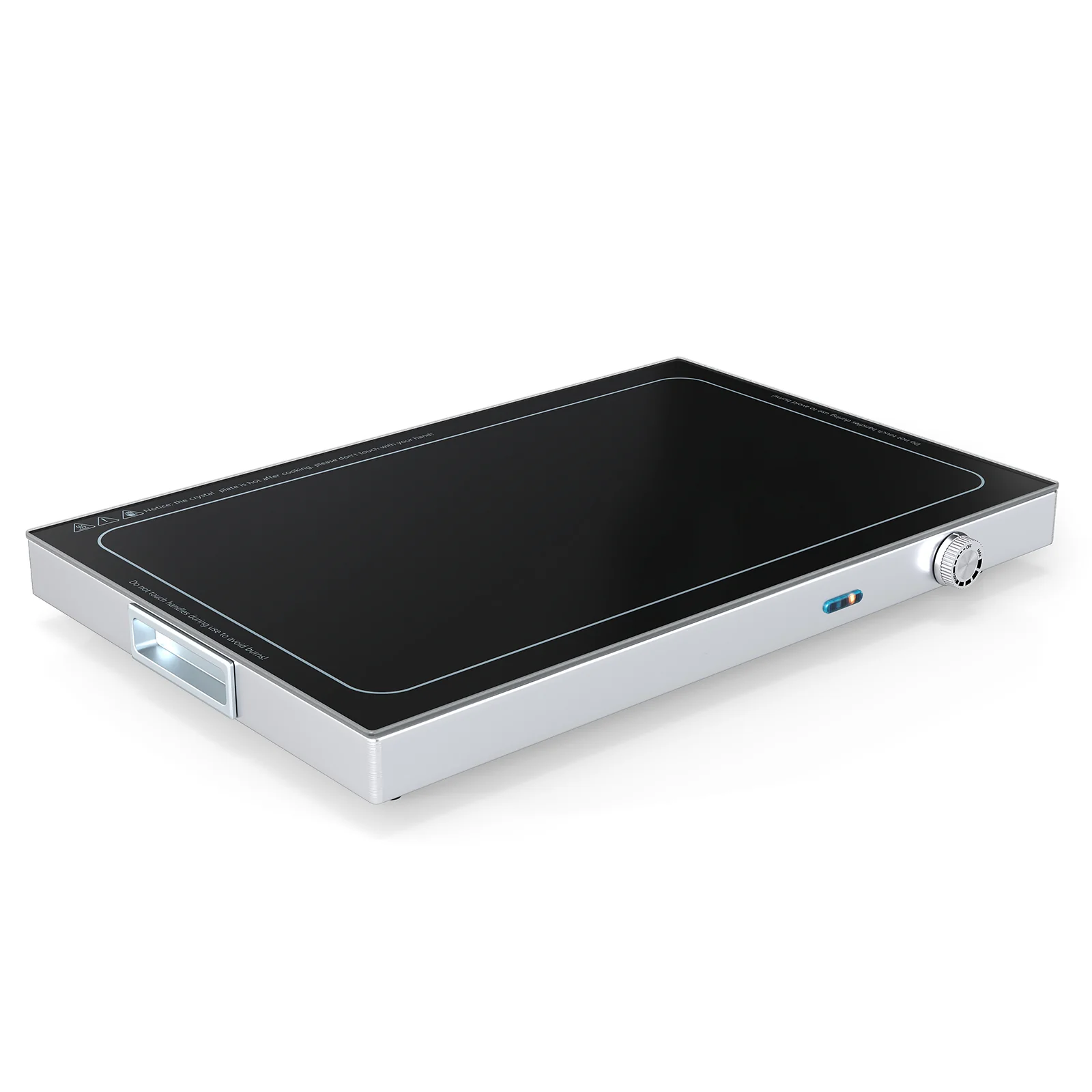 Electric Warming Tray with Adjustable Temperature and Built-In Handles Tempered Glass - Image 4