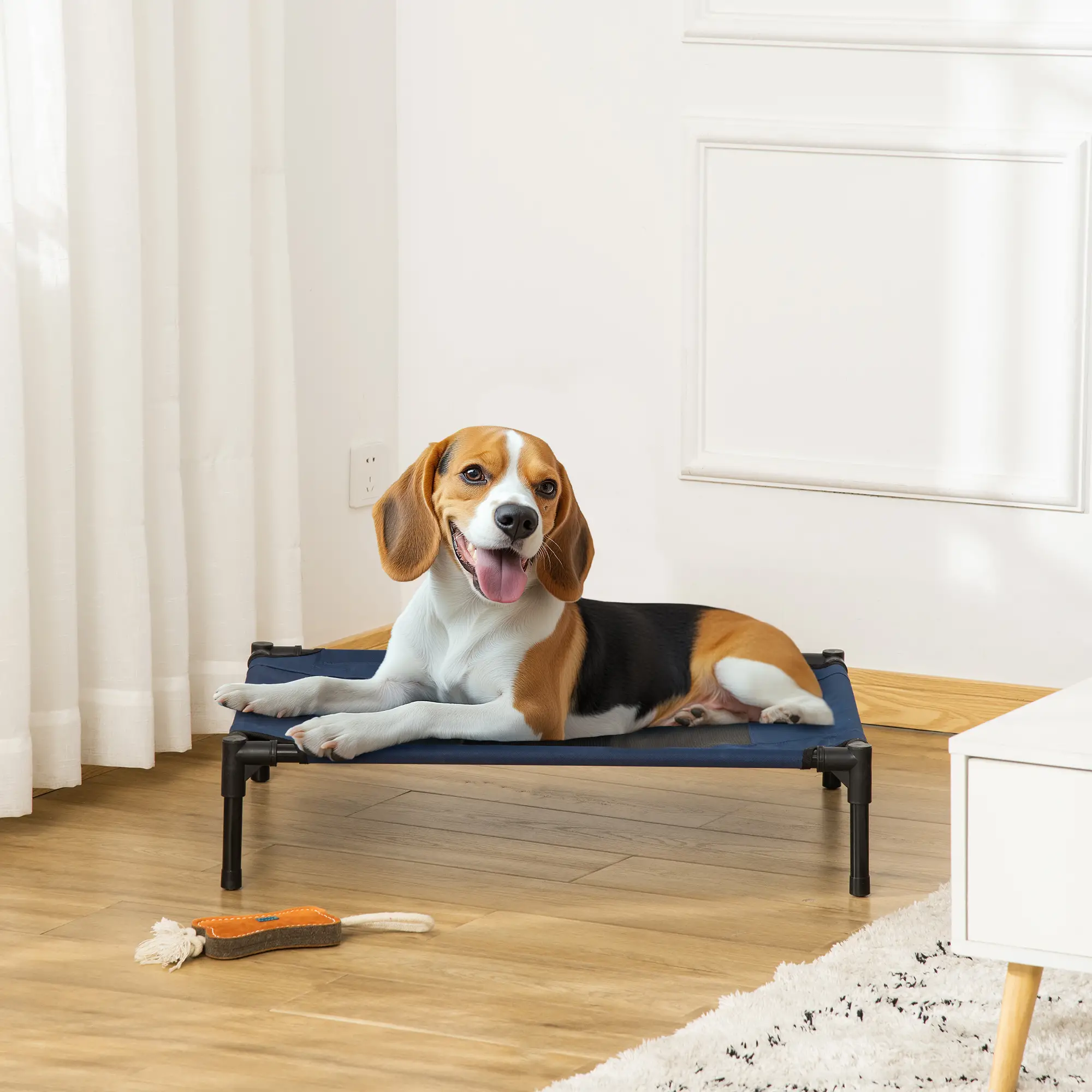 Elevated Dog Bed, Raised Cot, M Size, 30" x 24" x 7", Blue - Image 2