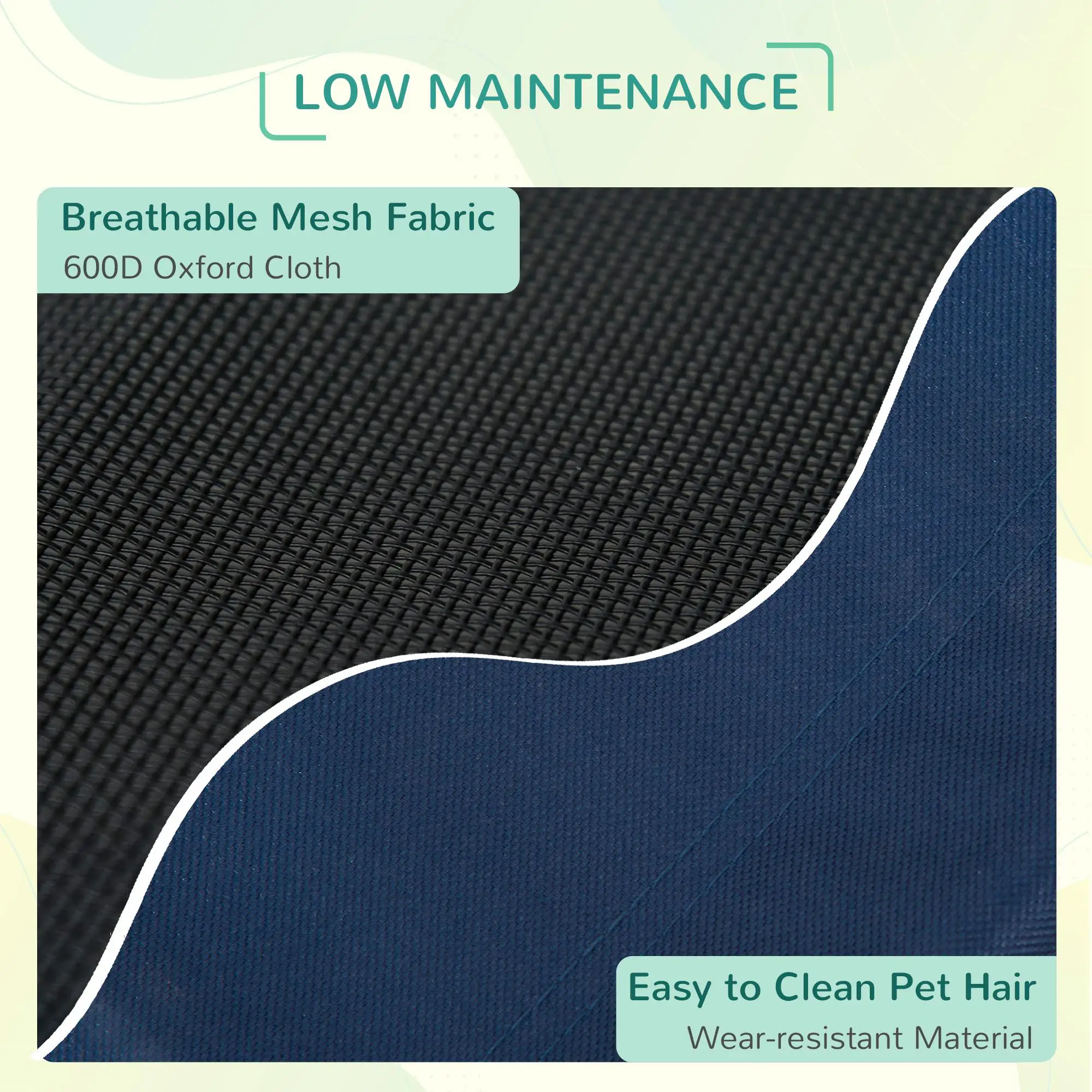 Elevated Dog Bed, Raised Cot, M Size, 30" x 24" x 7", Blue - Image 5