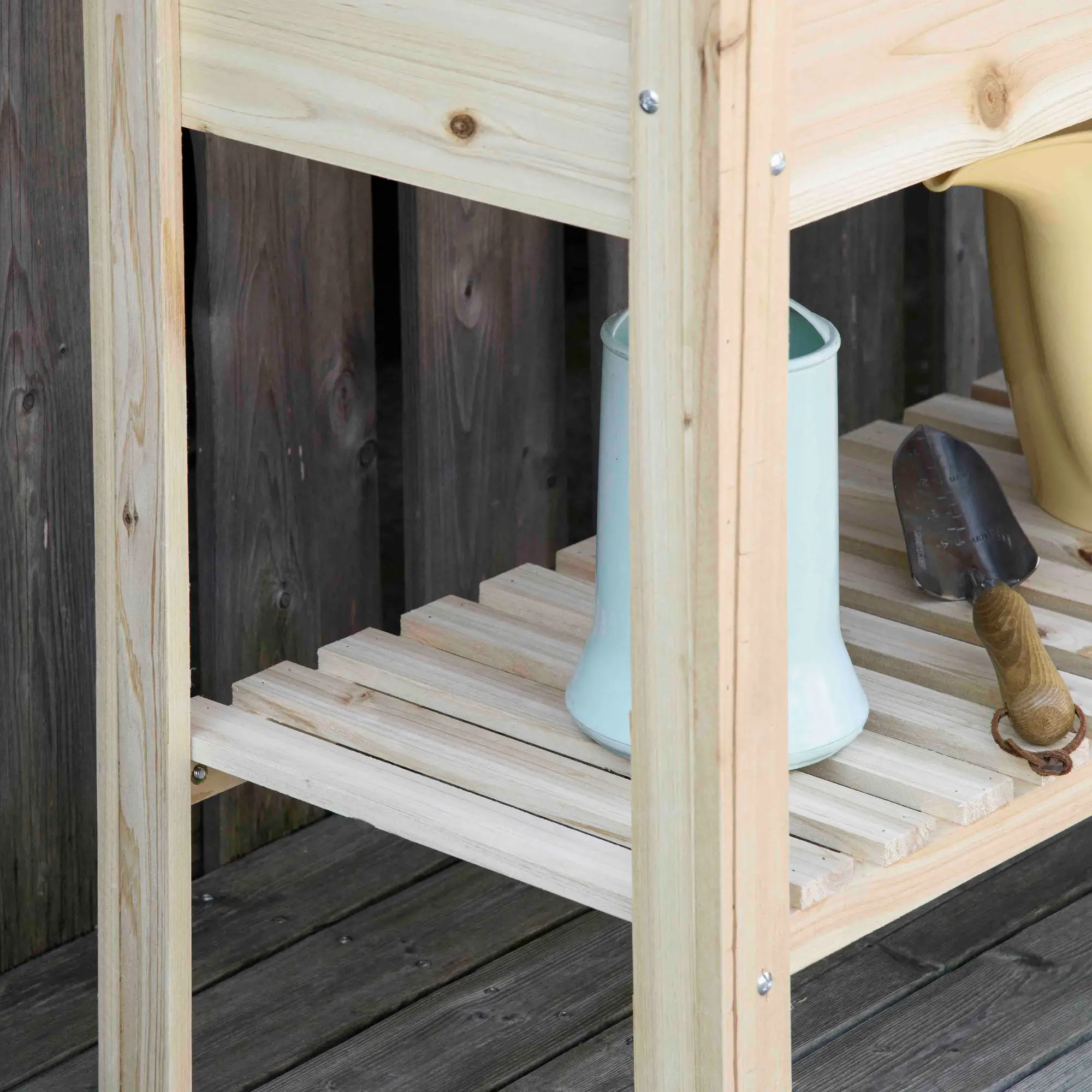 Elevated Planter Box with Storage, 36" x 16" x 32", Natural - Image 9