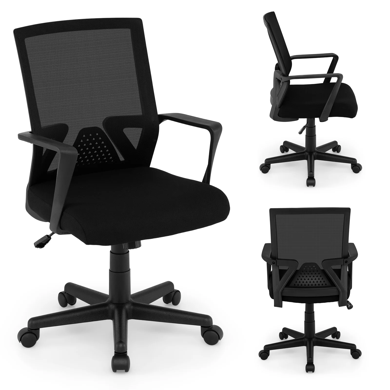 Ergonomic Desk Chair With Lumbar Support, Rocking Function, Black - Image 5