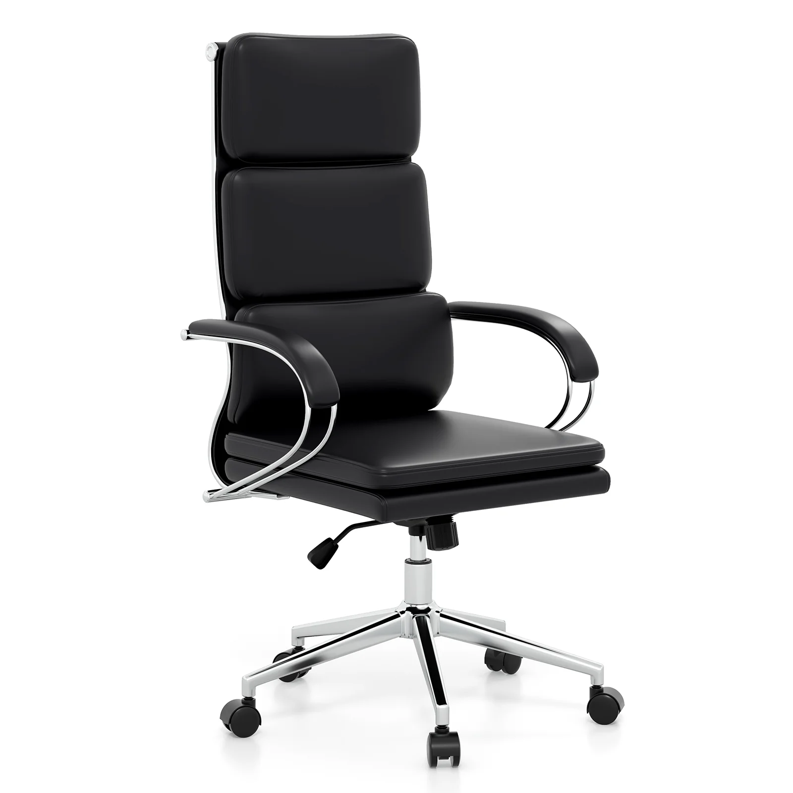 Ergonomic Leather Office Chair, Adjustable Height, Rocking Function, Black - Image 4
