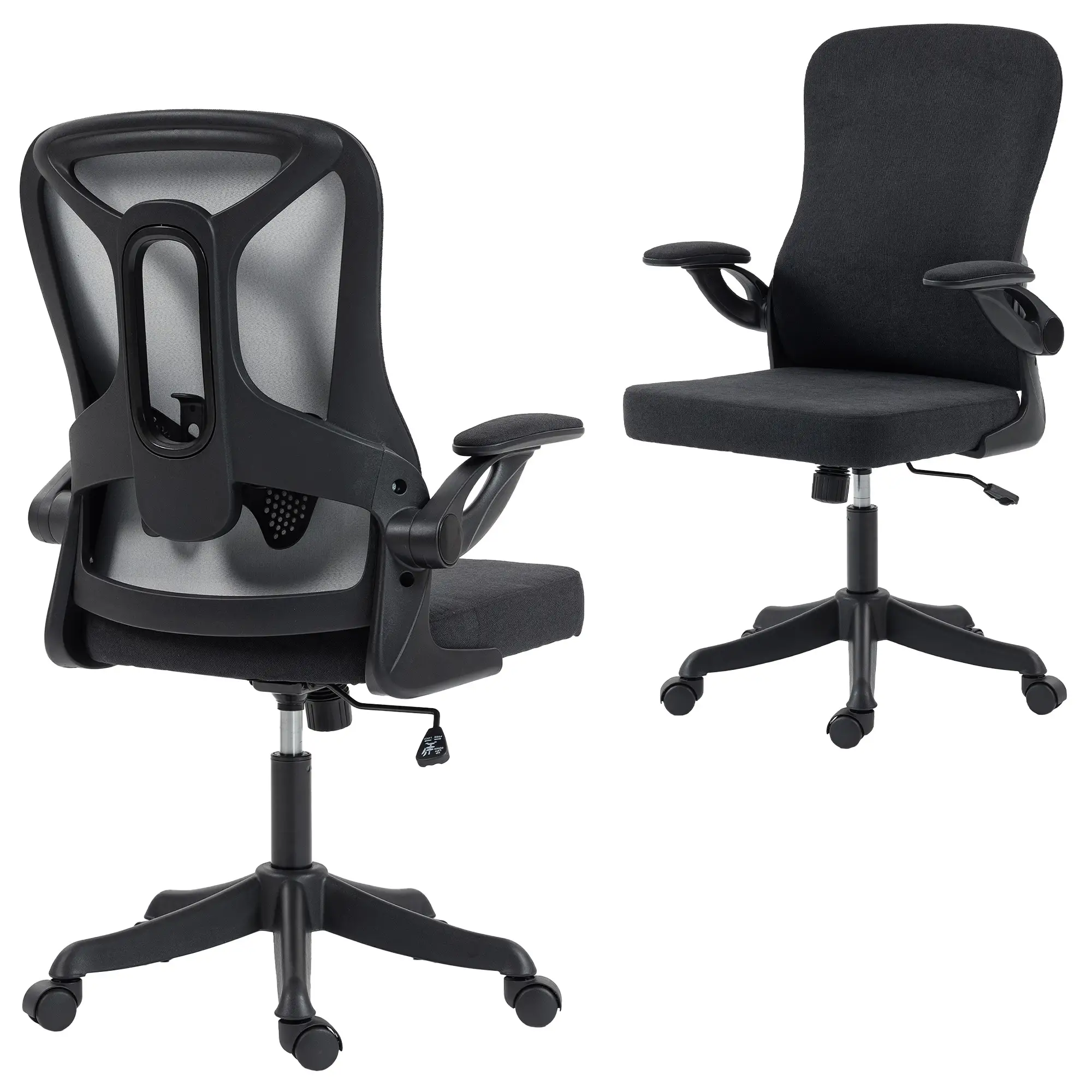Ergonomic Office Chair, Adjustable Lumbar Support, Flip Up Armrests, Black - Image 11