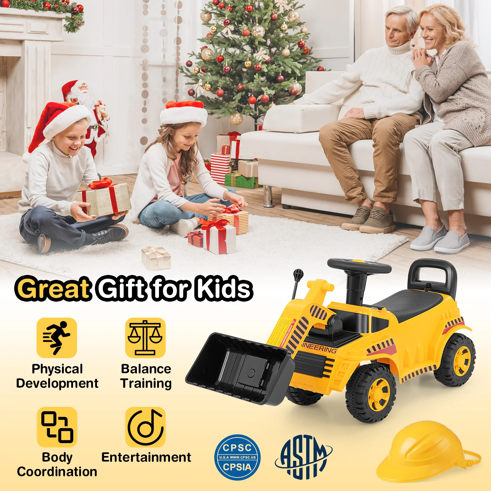 Excavator Digger Toy, Adjustable Bucket, Yellow - Image 5