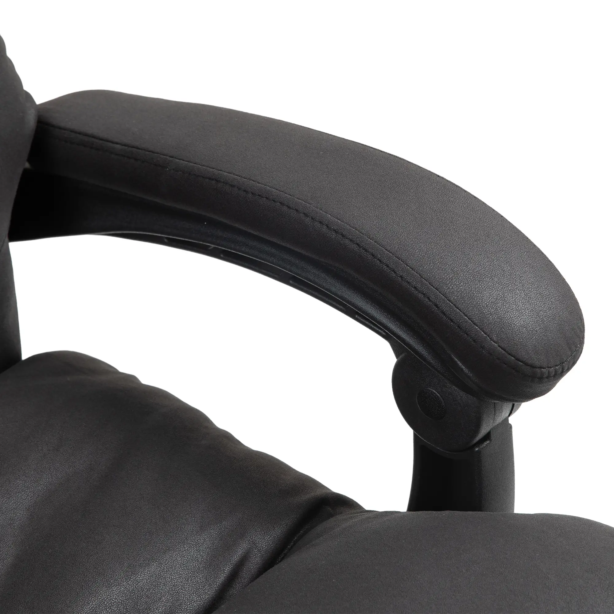 Executive Office Chair, 6 Point Massage and Heat, Microfibre Reclining with Footrest, Black - Image 8